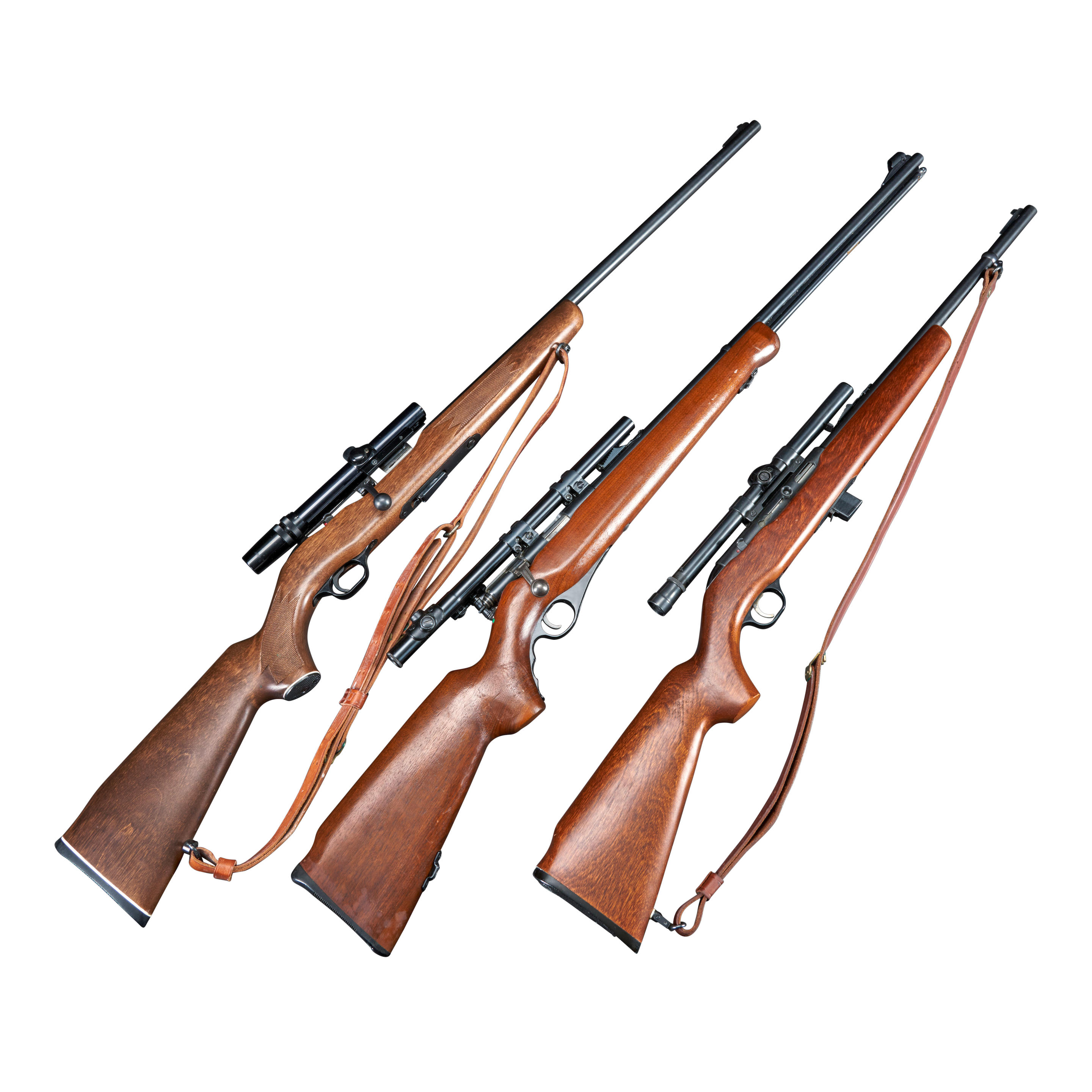 Appraisal: THREE MOSSBERG CALIBER RIFLES TH CENTURY Model KD Chuckster serial