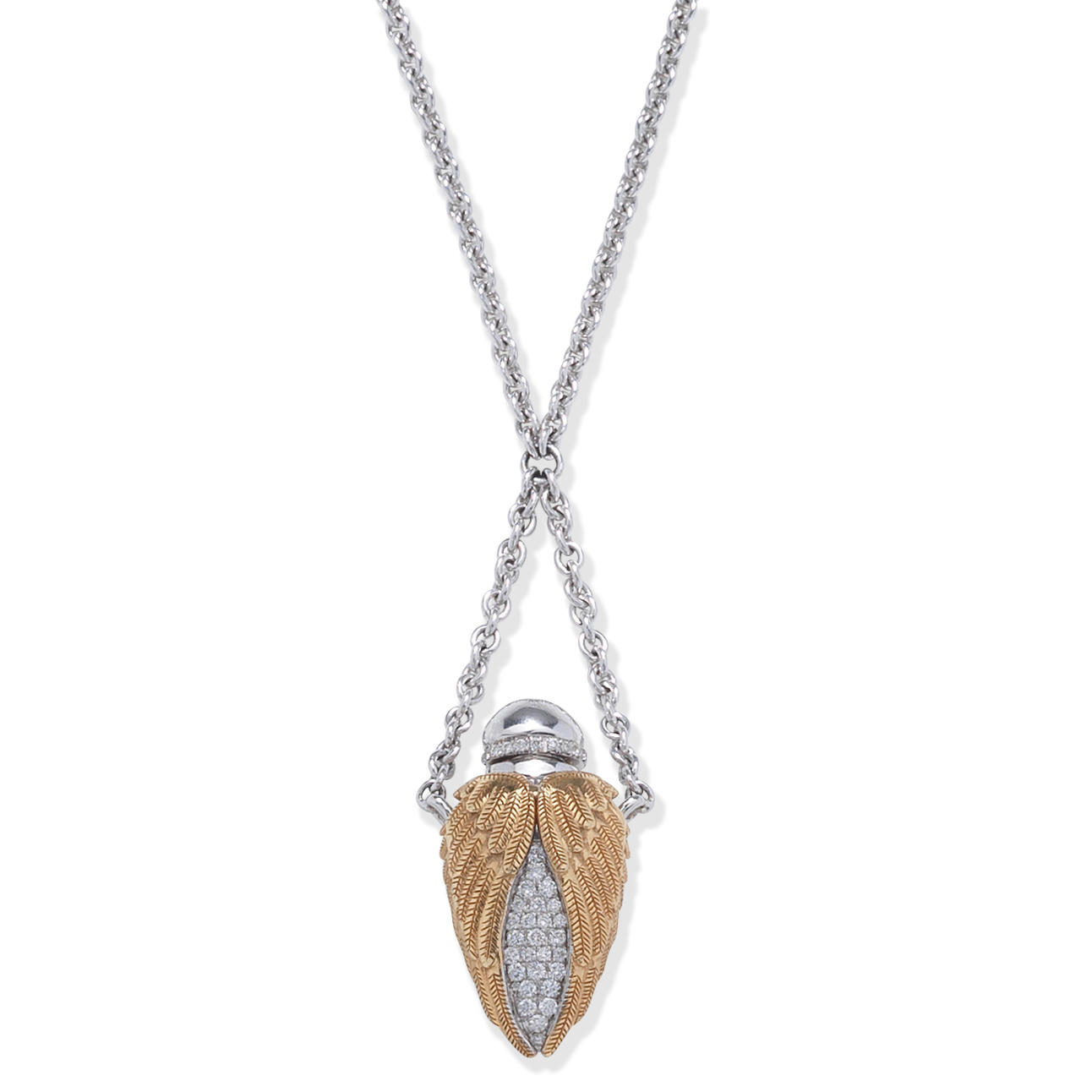 Appraisal: THEO FENNELL DIAMOND-SET 'AMPOULE' PENDANT NECKLACE The ampoule pav -set