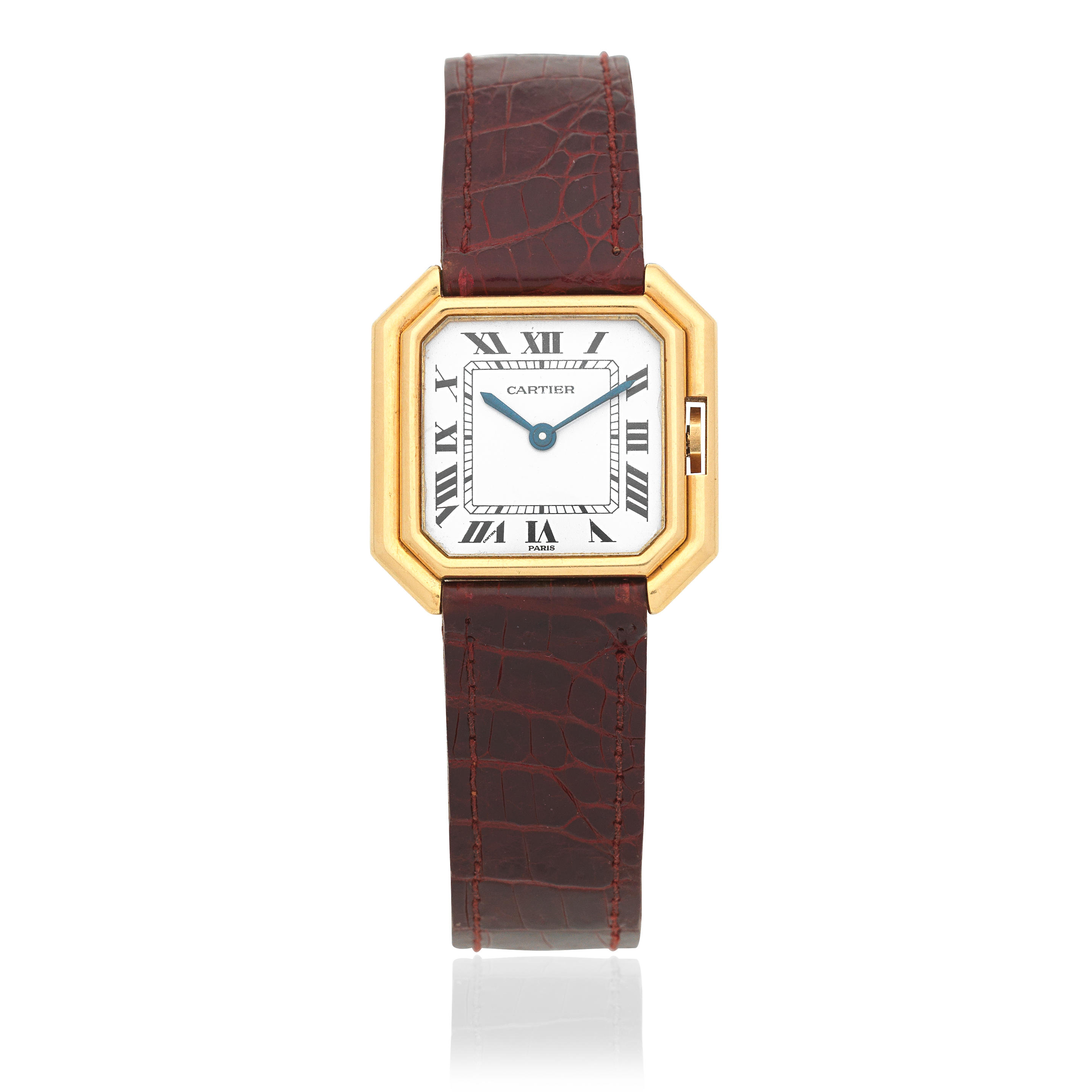 Appraisal: CARTIER AN K GOLD MANUAL OCTAGONAL WRISTWATCH Model Ceinture Date