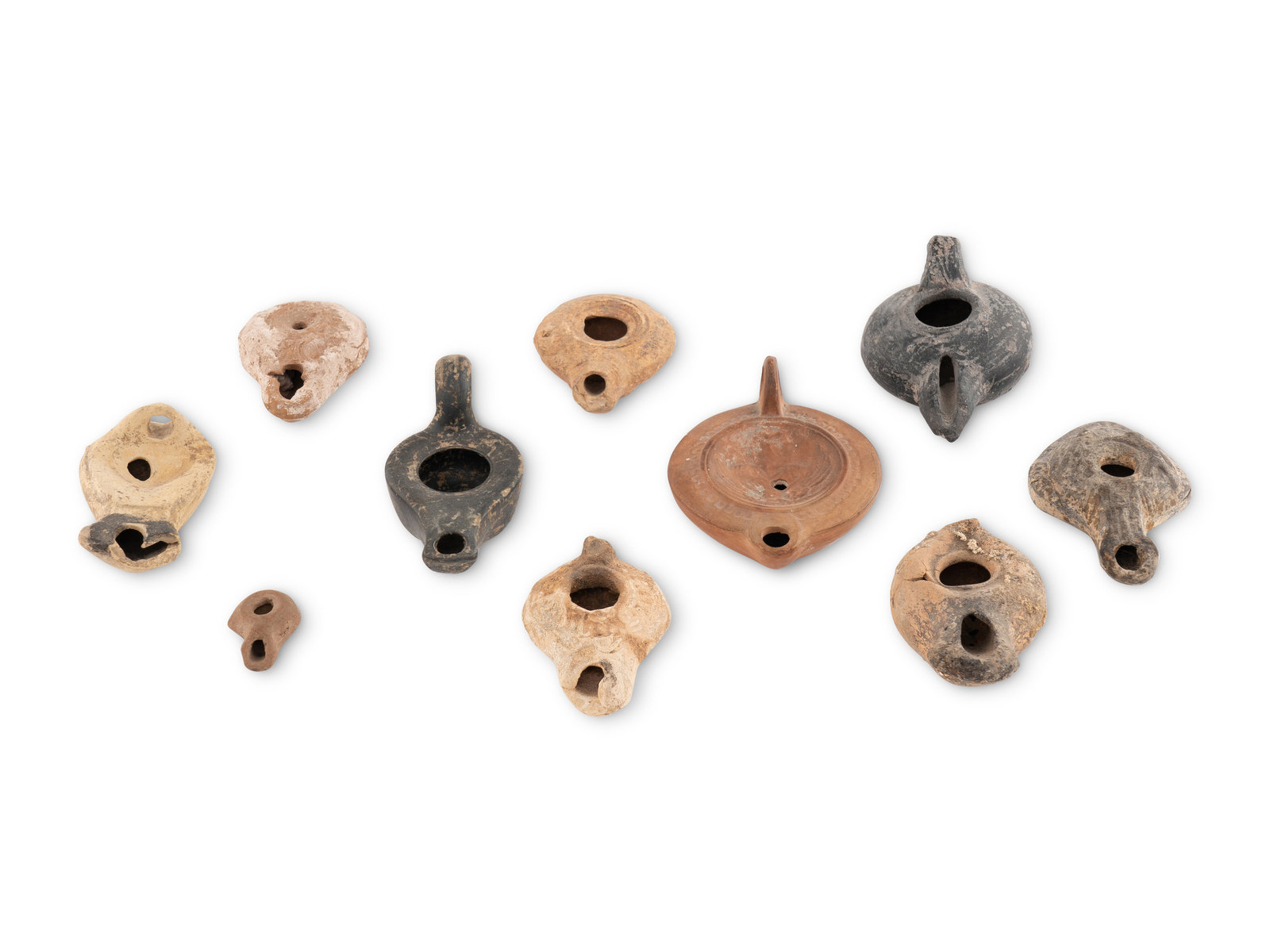 Appraisal: A Group of Ten Greco-Roman Terracotta Oil Lamps Circa st