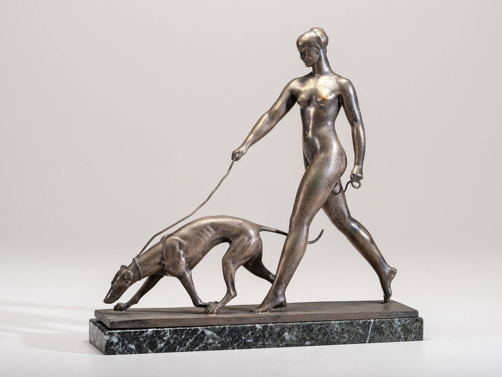 Appraisal: Raymond L Rivoire French - Diana as Huntress bronze marble