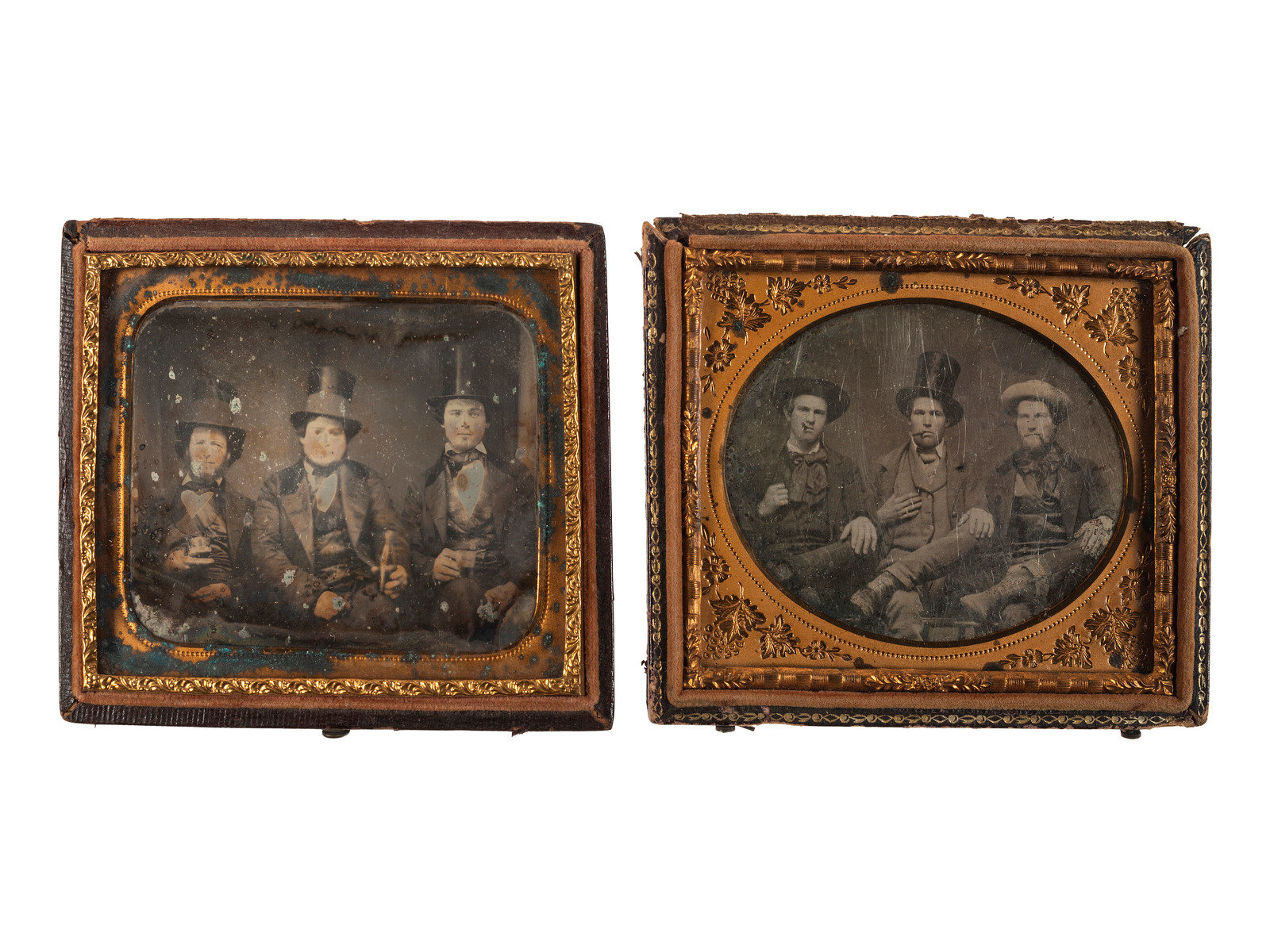 Appraisal: EARLY PHOTOGRAPHY A group of sixth plate daguerreotypes of men