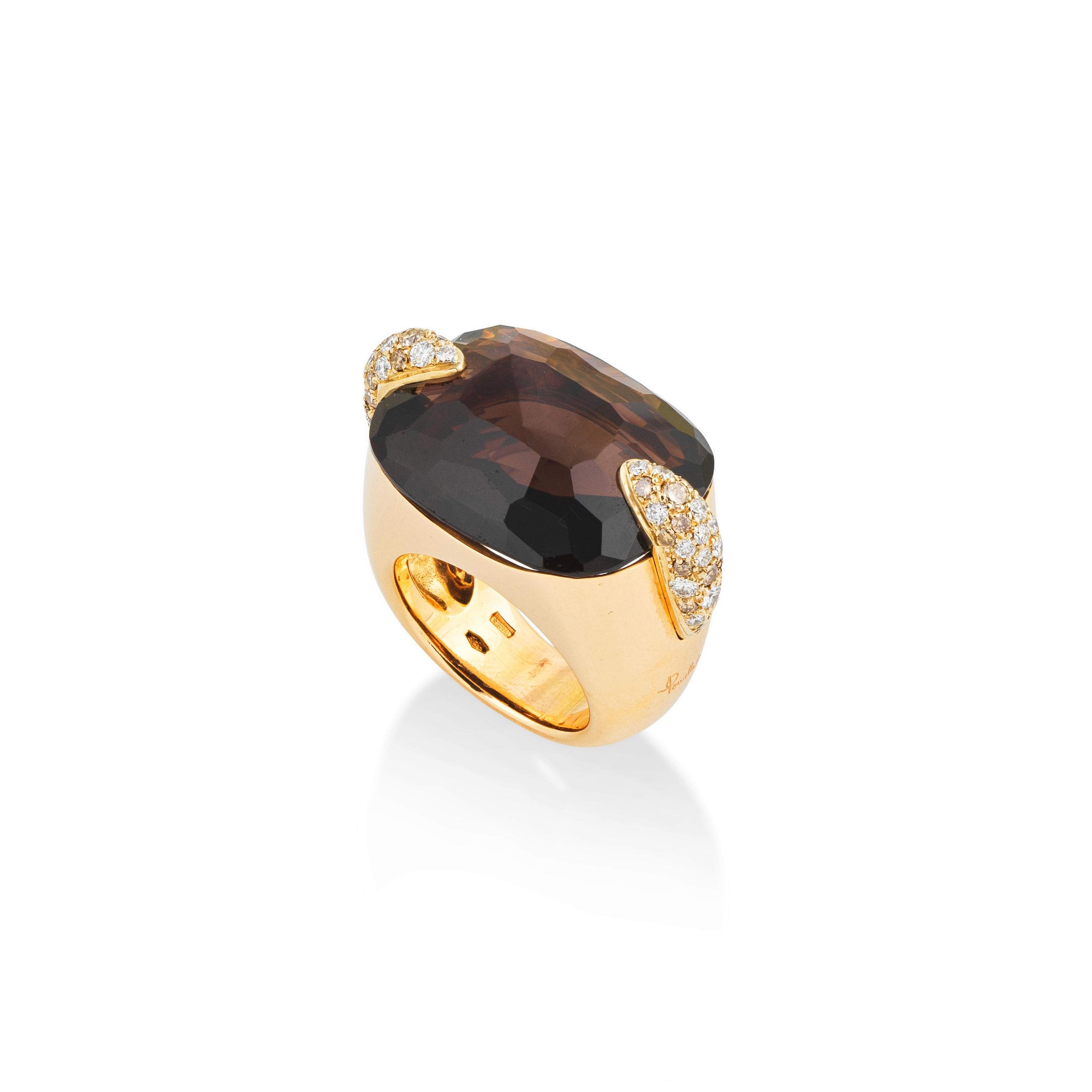 Appraisal: POMELLATO SMOKY QUARTZ AND DIAMOND PIN' UP RING POMELLATO BAGUE