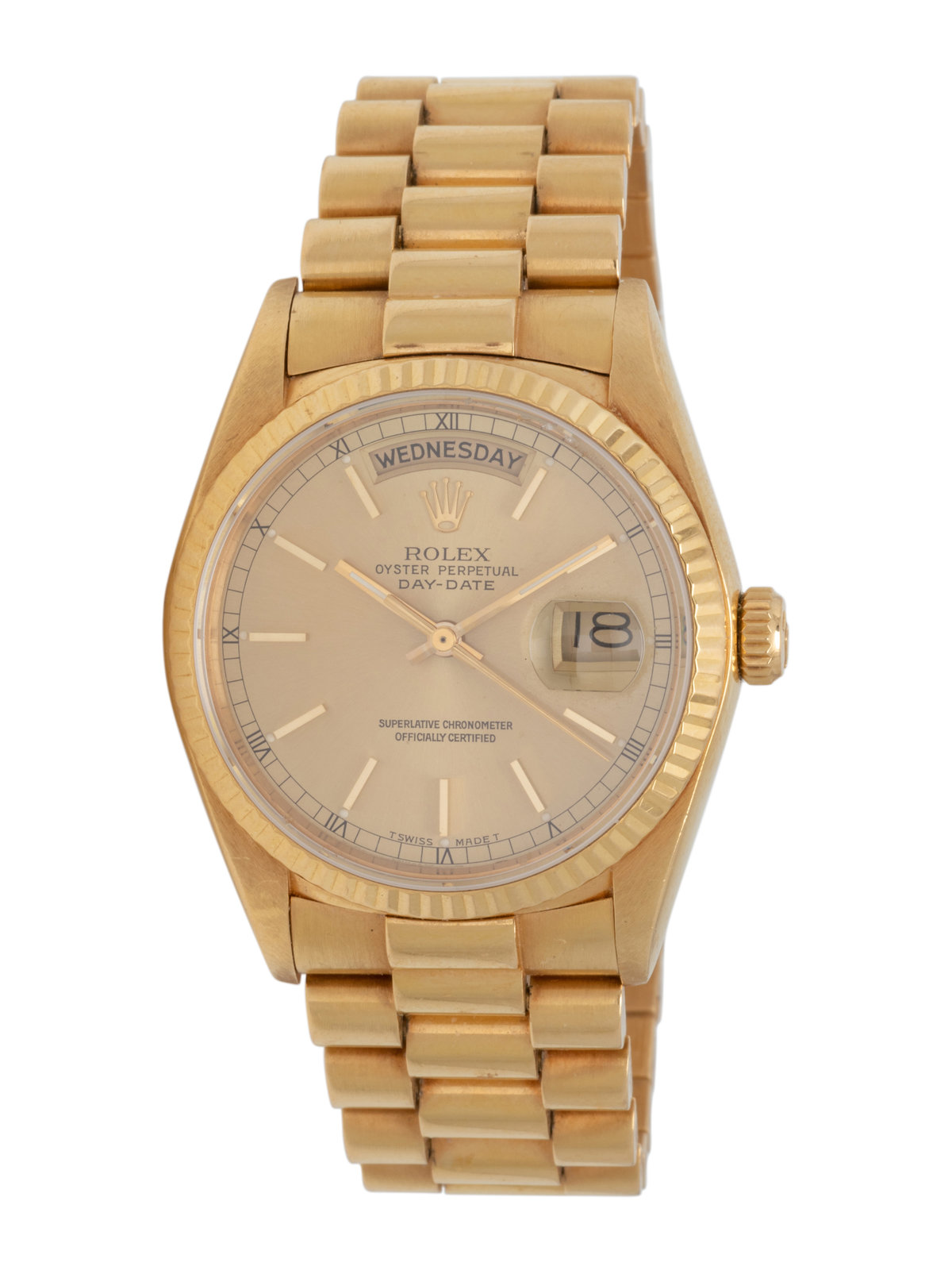 Appraisal: ROLEX REF K YELLOW GOLD 'OYSTER PERPETUAL DAY-DATE' WATCH Maker