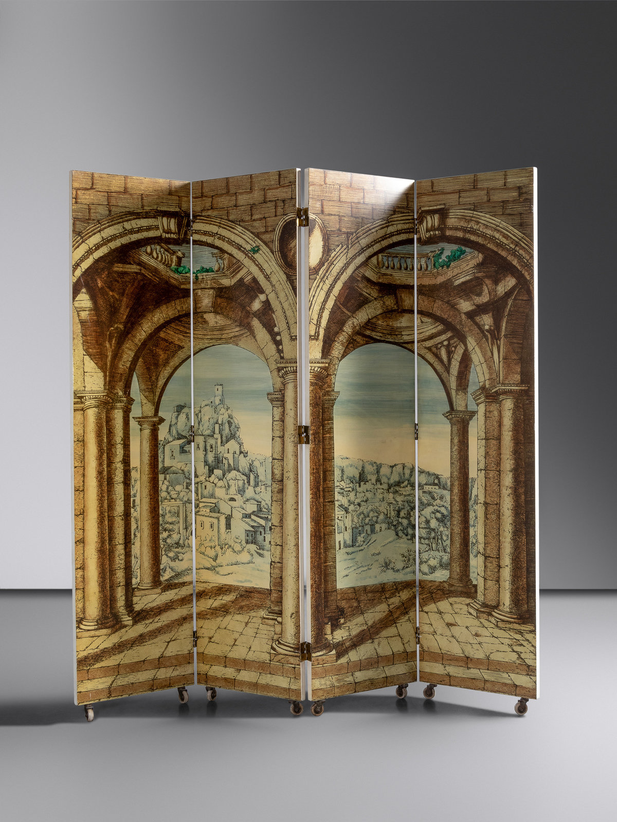 Appraisal: Piero Fornasetti - 'Portico con Paesaggio' 'Angolo di Spogliatoio' Folding