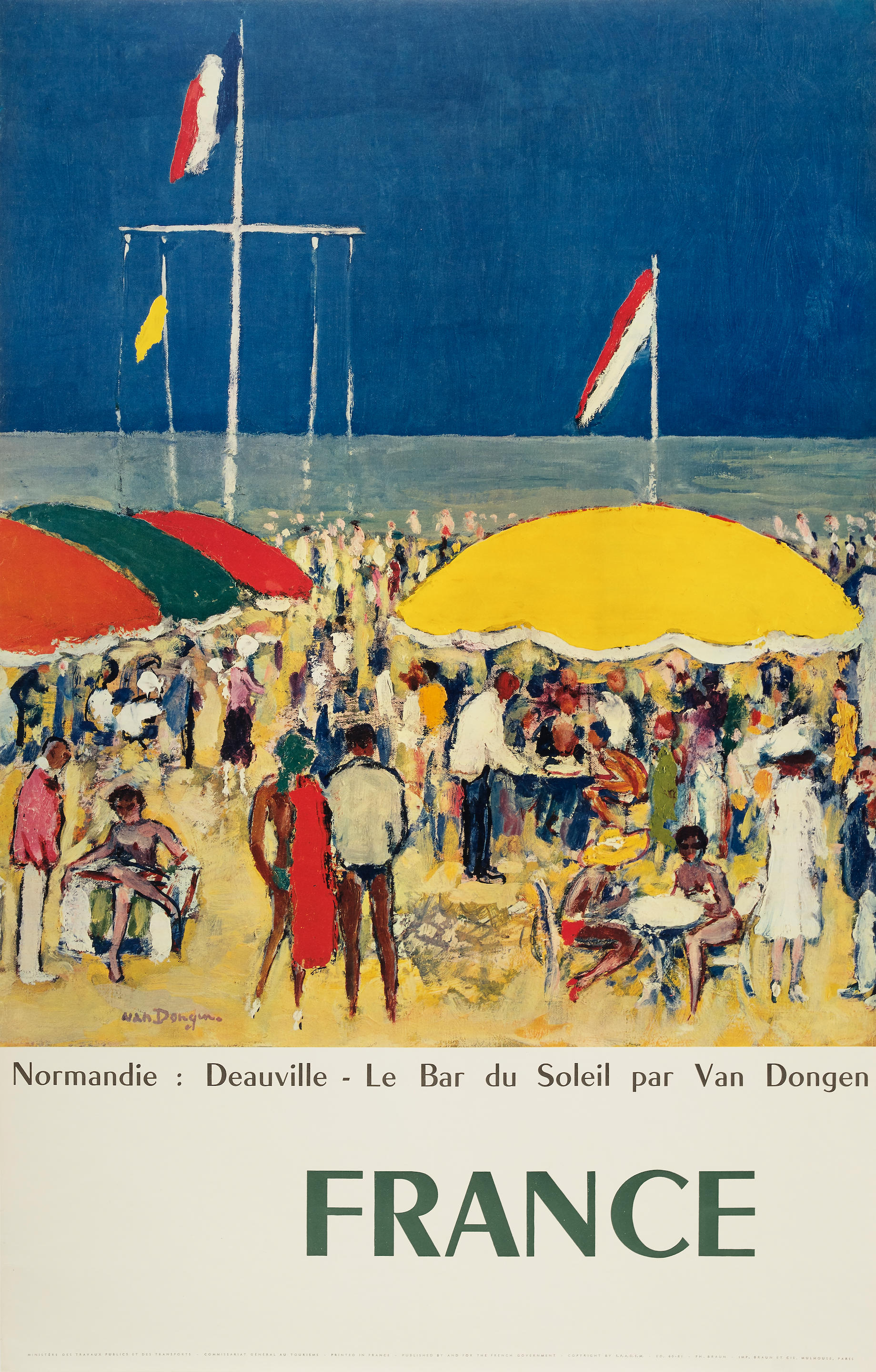 Appraisal: KEES VAN DONGEN - FRANCE Deauville lithographic poster in colours