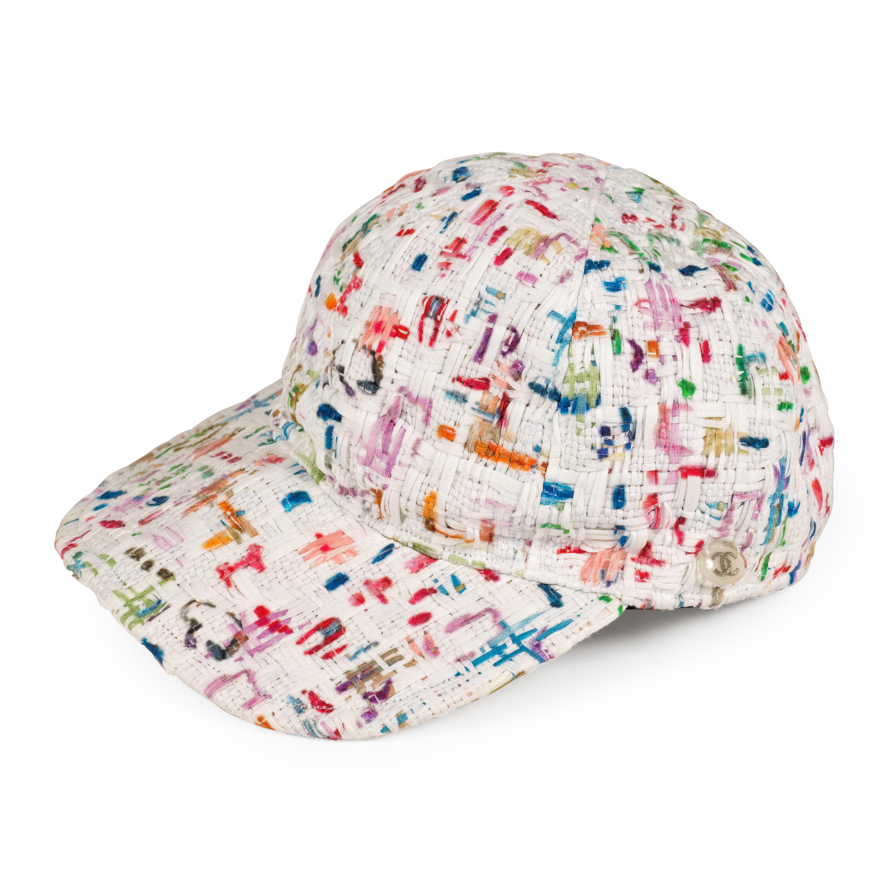 Appraisal: CHANEL CASQUETTE R GLABLE En tweed blanc peint multicolore Condition