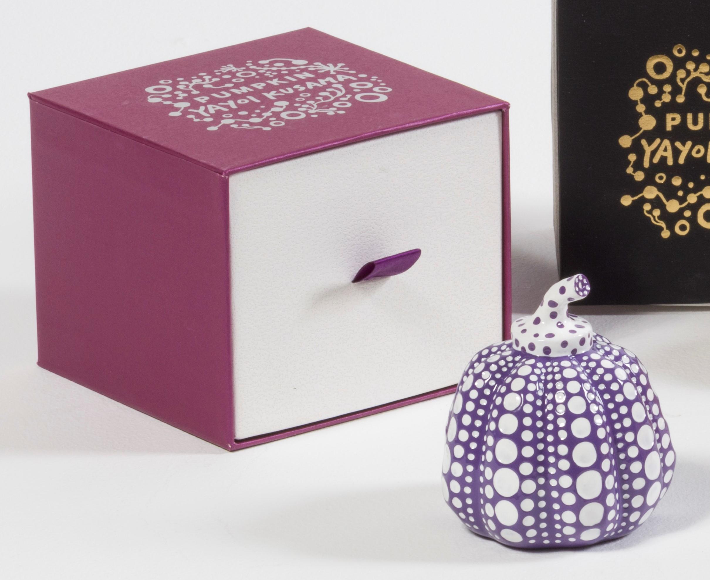 Appraisal: YAYOI KUSAMA BORN Pumpkin Purple and White Sculpture en r