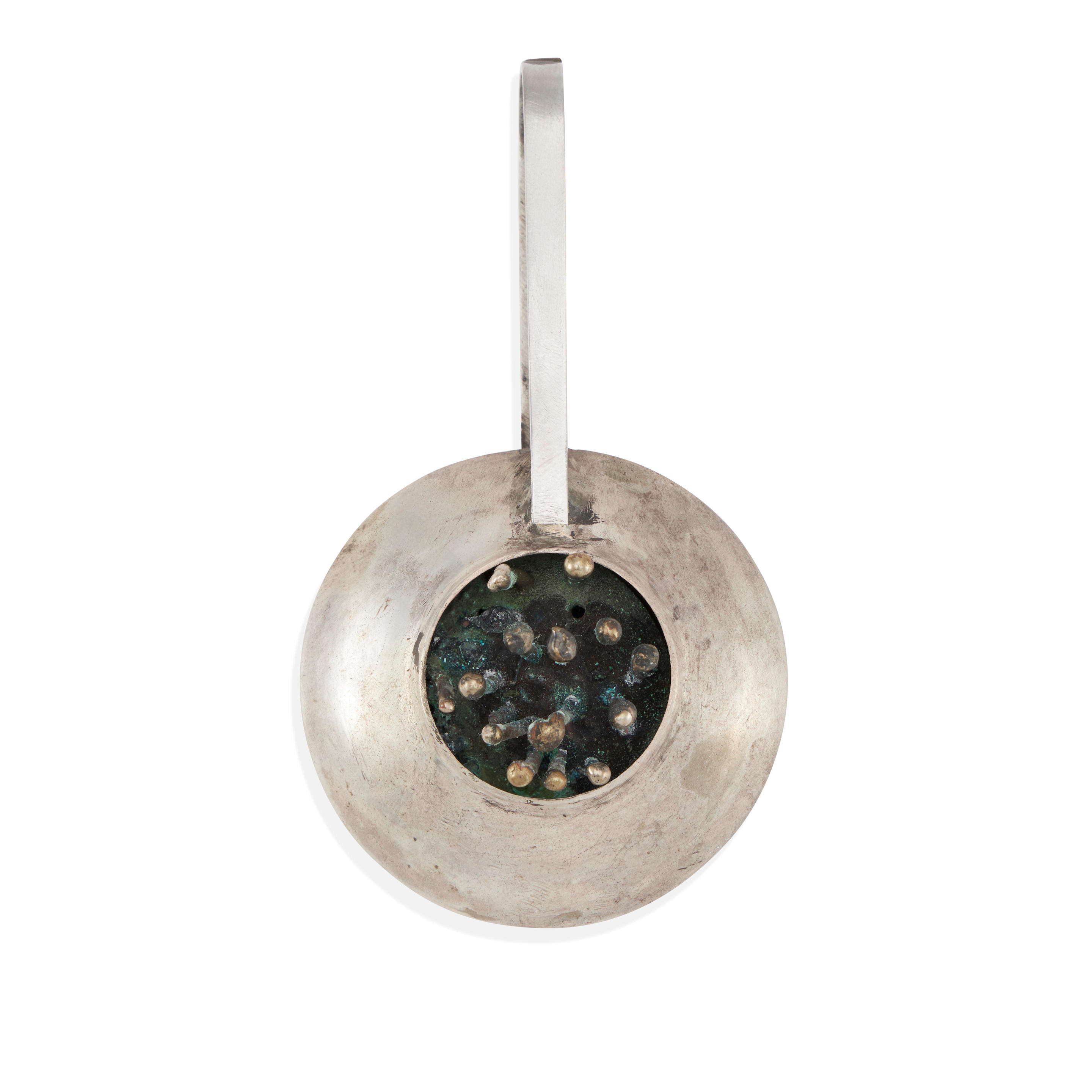 Appraisal: MACCHIARINI A MIXED-METAL PENDANT Of abstract floral design featuring a