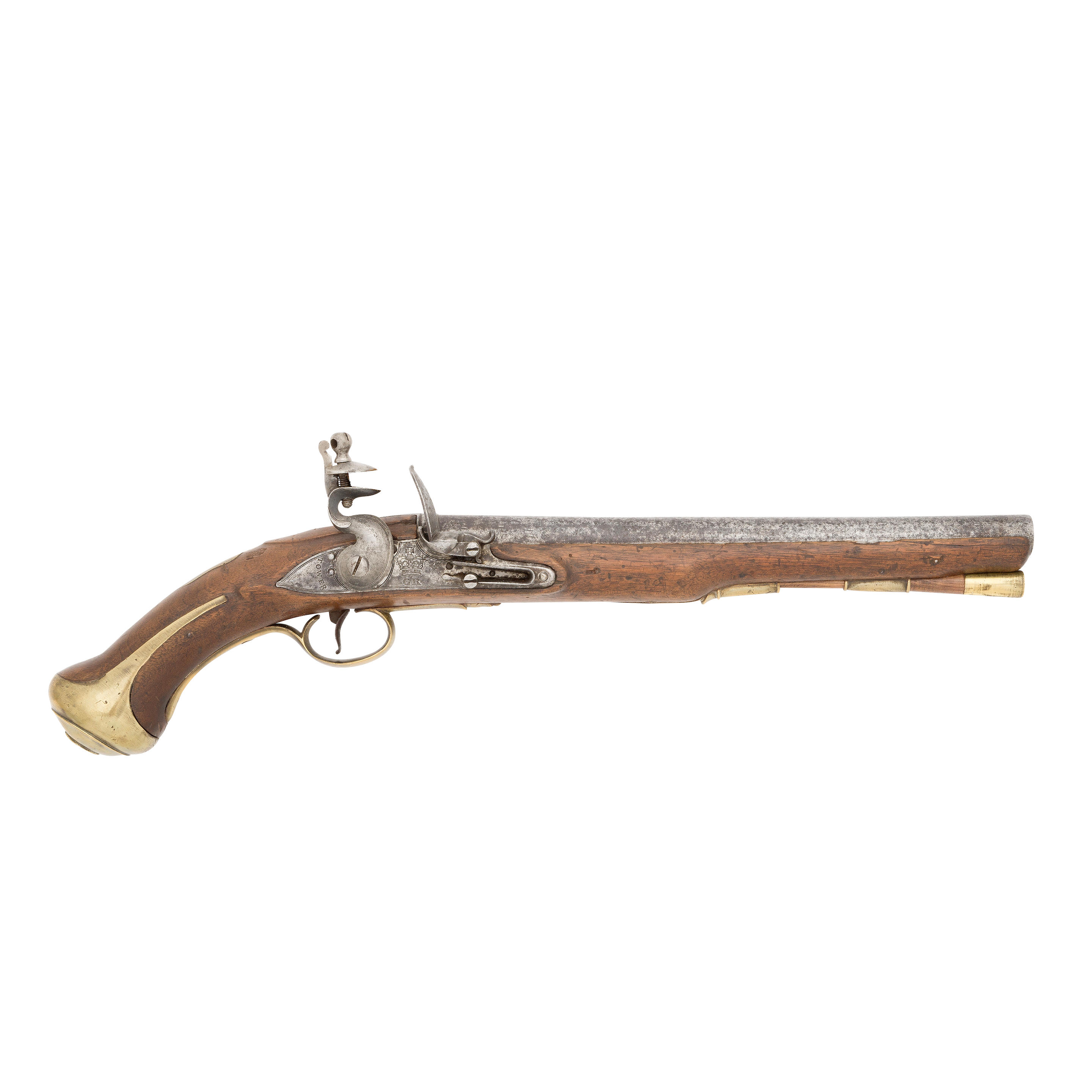 Appraisal: A RARE -BORE FLINTLOCK PATTERN LAND SERVICE PISTOL INDISTINCTLY DATED