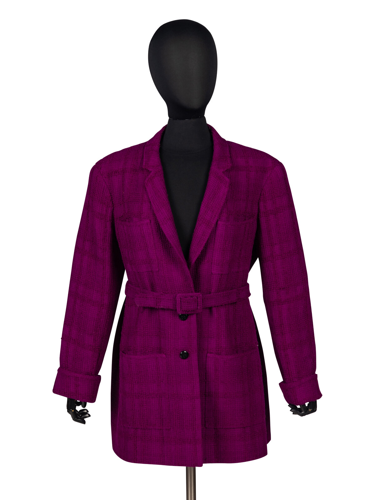 Appraisal: Chanel Jacket Fall Notched collar single-breasted jacket in purple wool