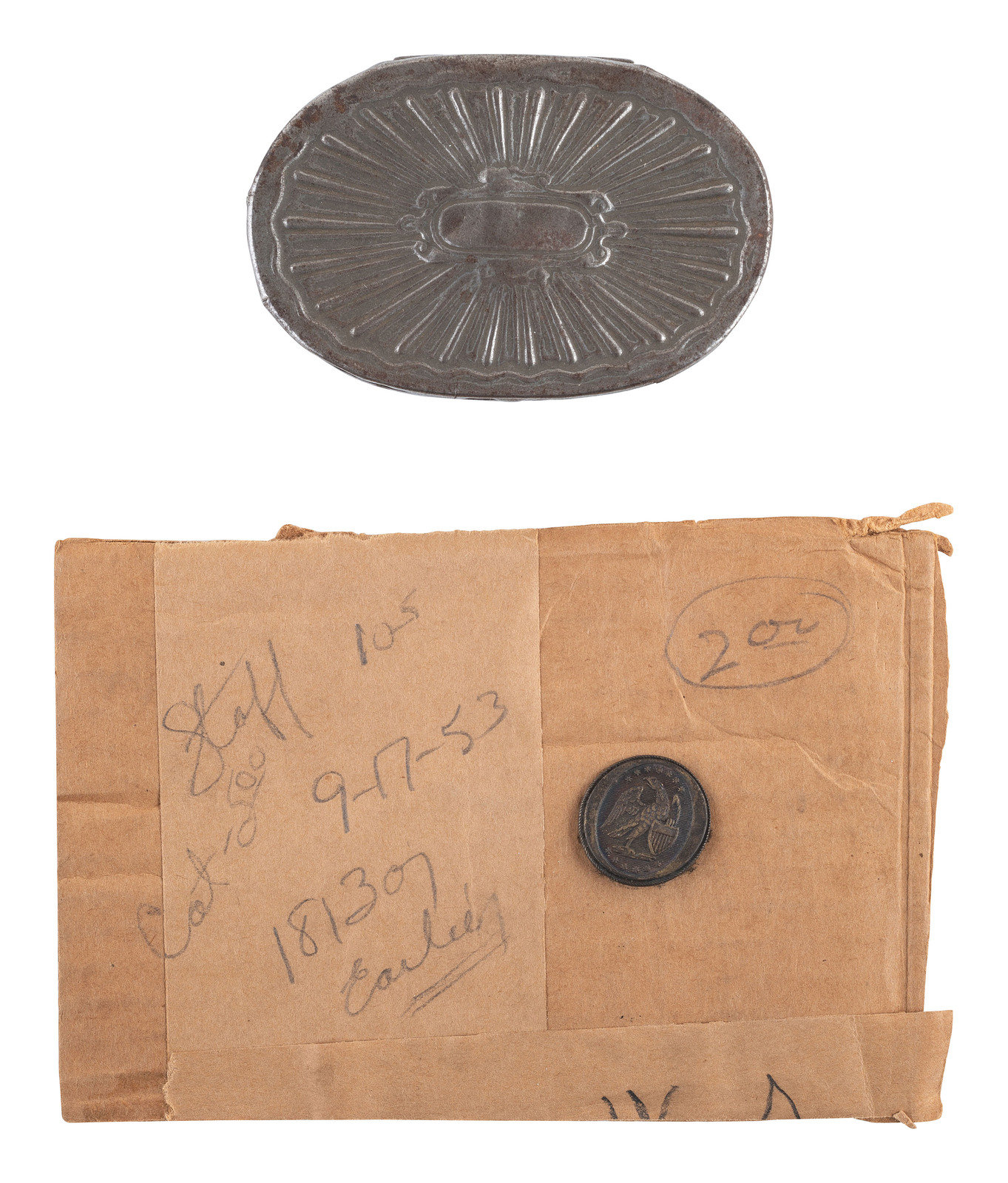 Appraisal: CIVIL WAR Confederate South Carolina state button in period snuff