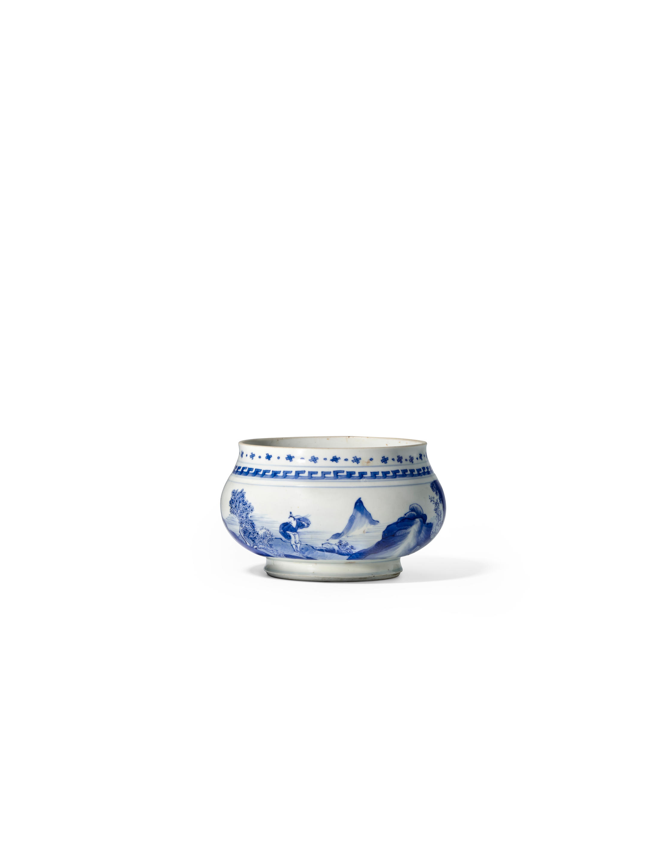 Appraisal: A BLUE AND WHITE BOWL Kangxi The rounded body supported