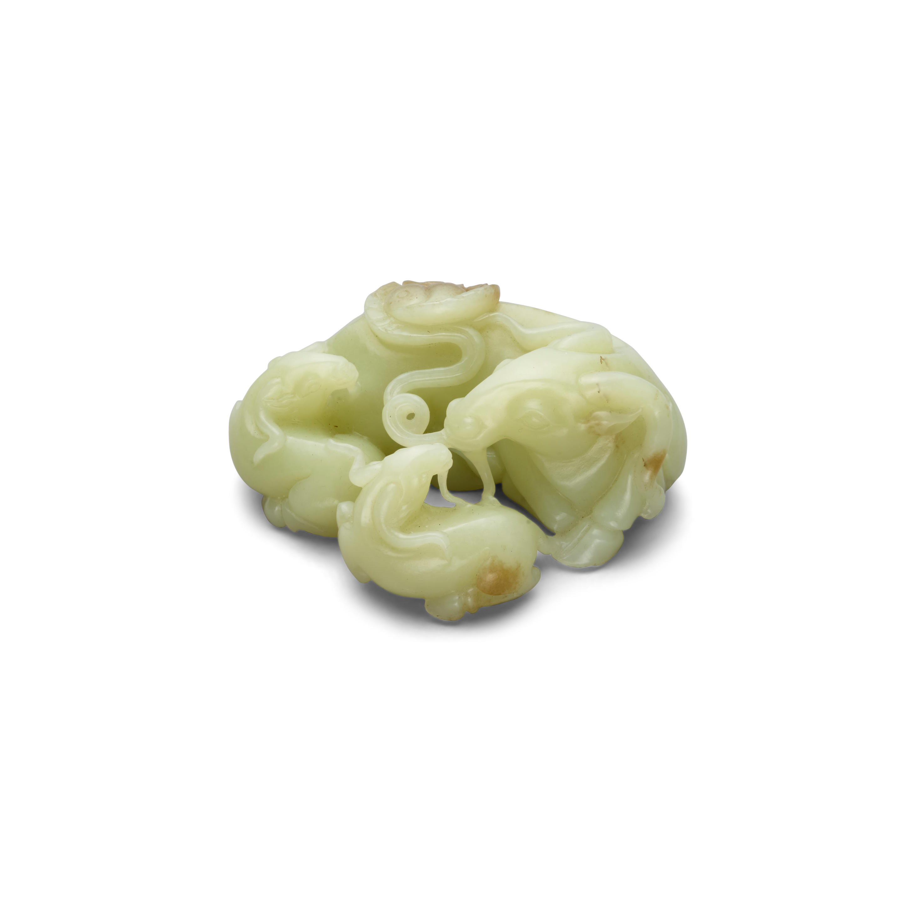 Appraisal: A PALE CELADON JADE 'SANYANG' CARVING th century Carved as