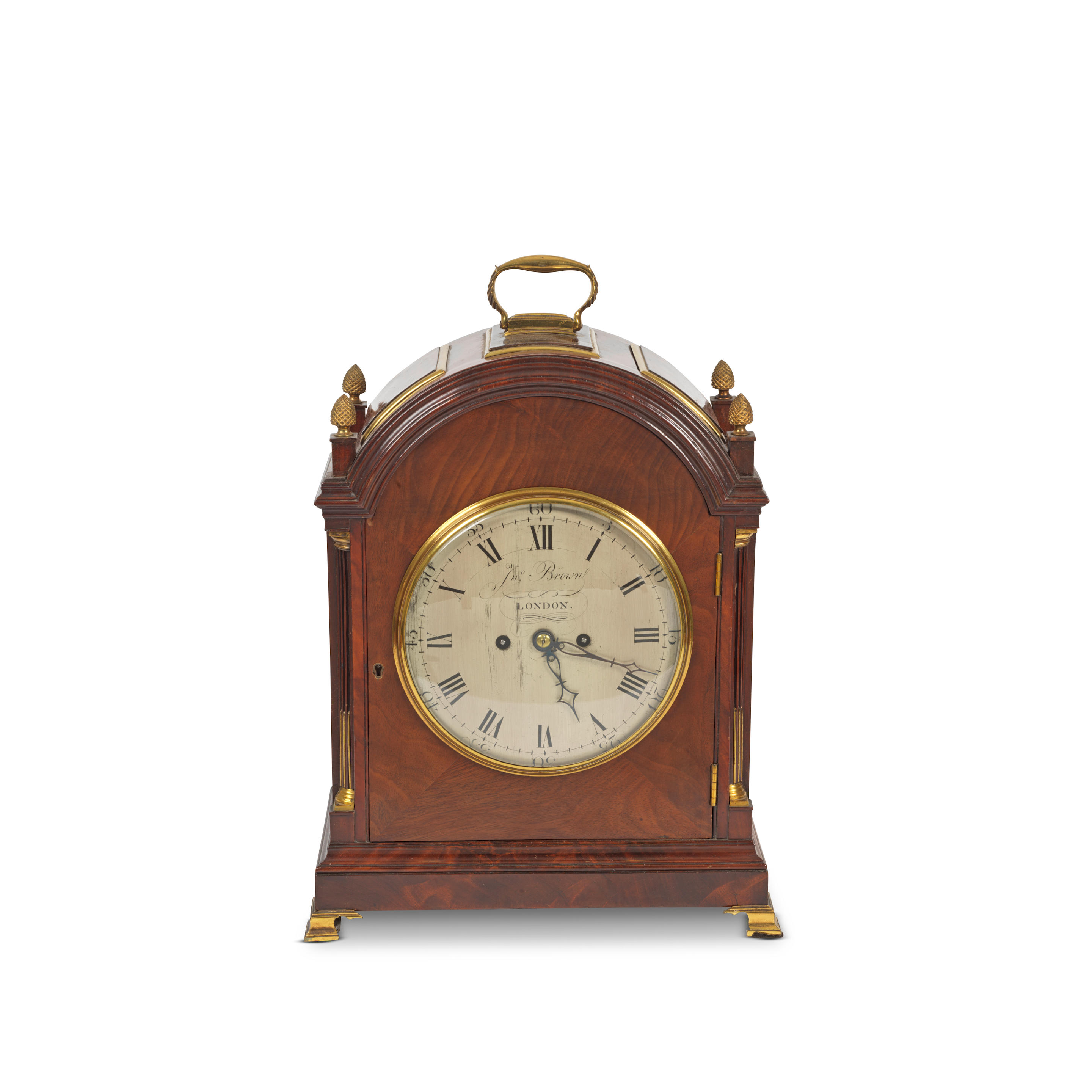 Appraisal: AN EARLY TH CENTURY BRASS MOUNTED MAHOGANY TABLE BRACKET CLOCK