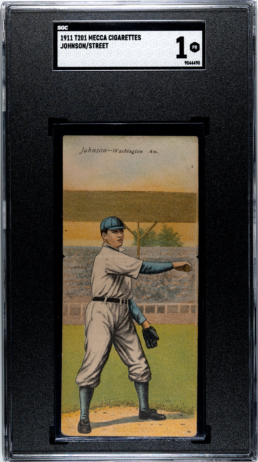 Appraisal: A Mecca Cigarettes T Walter Johnson Street Double Folder Baseball