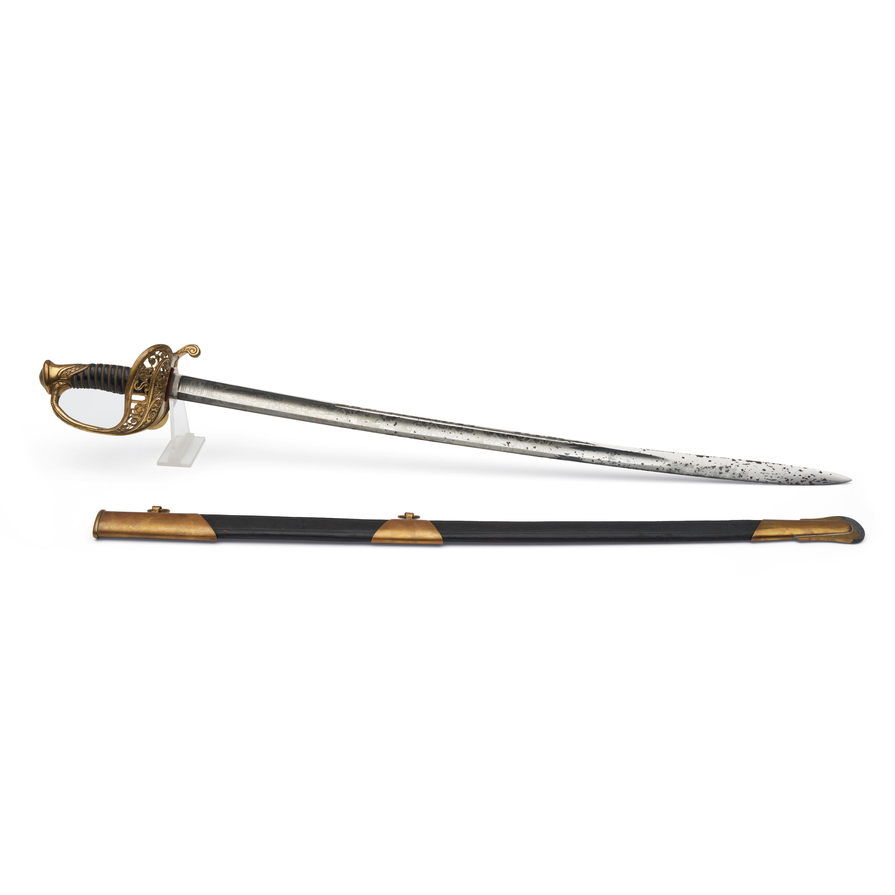 Appraisal: U S MODEL STAFF AND FIELD OFFICER'S SWORD AND SCABBARD