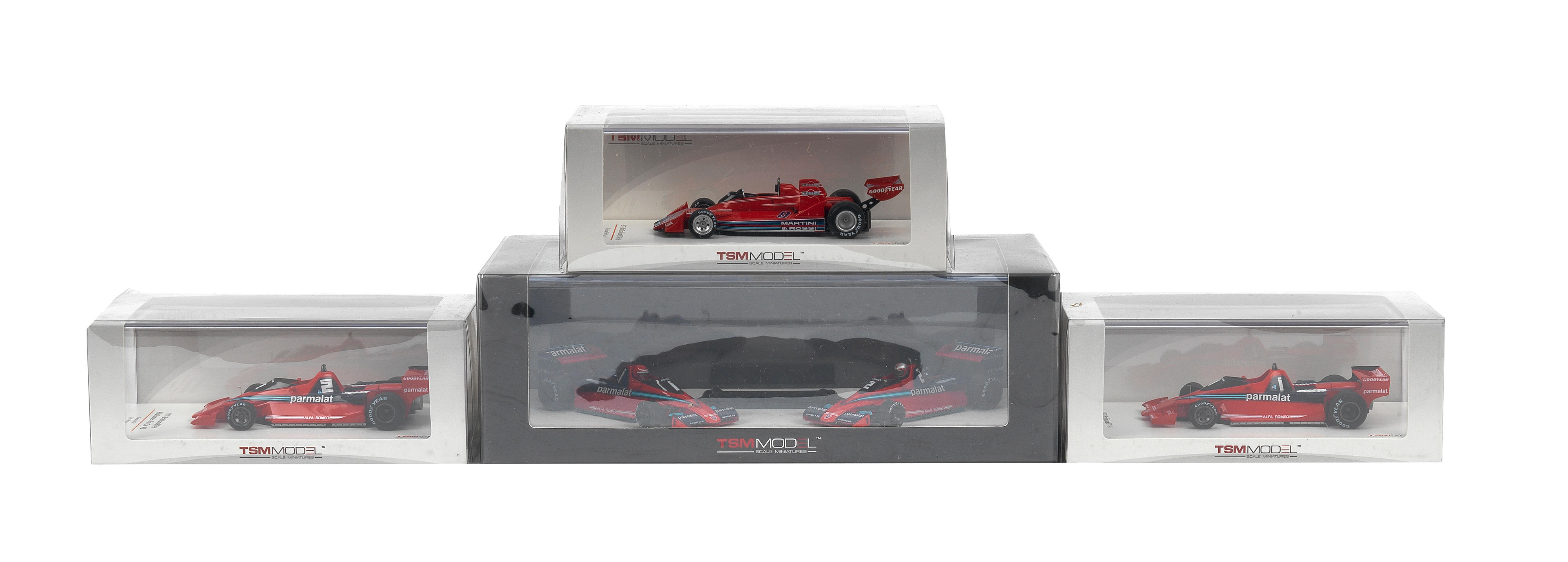 Appraisal: BOXED SCALE MODELS OF - ALFA ROMEO FORMULA RACING CARS