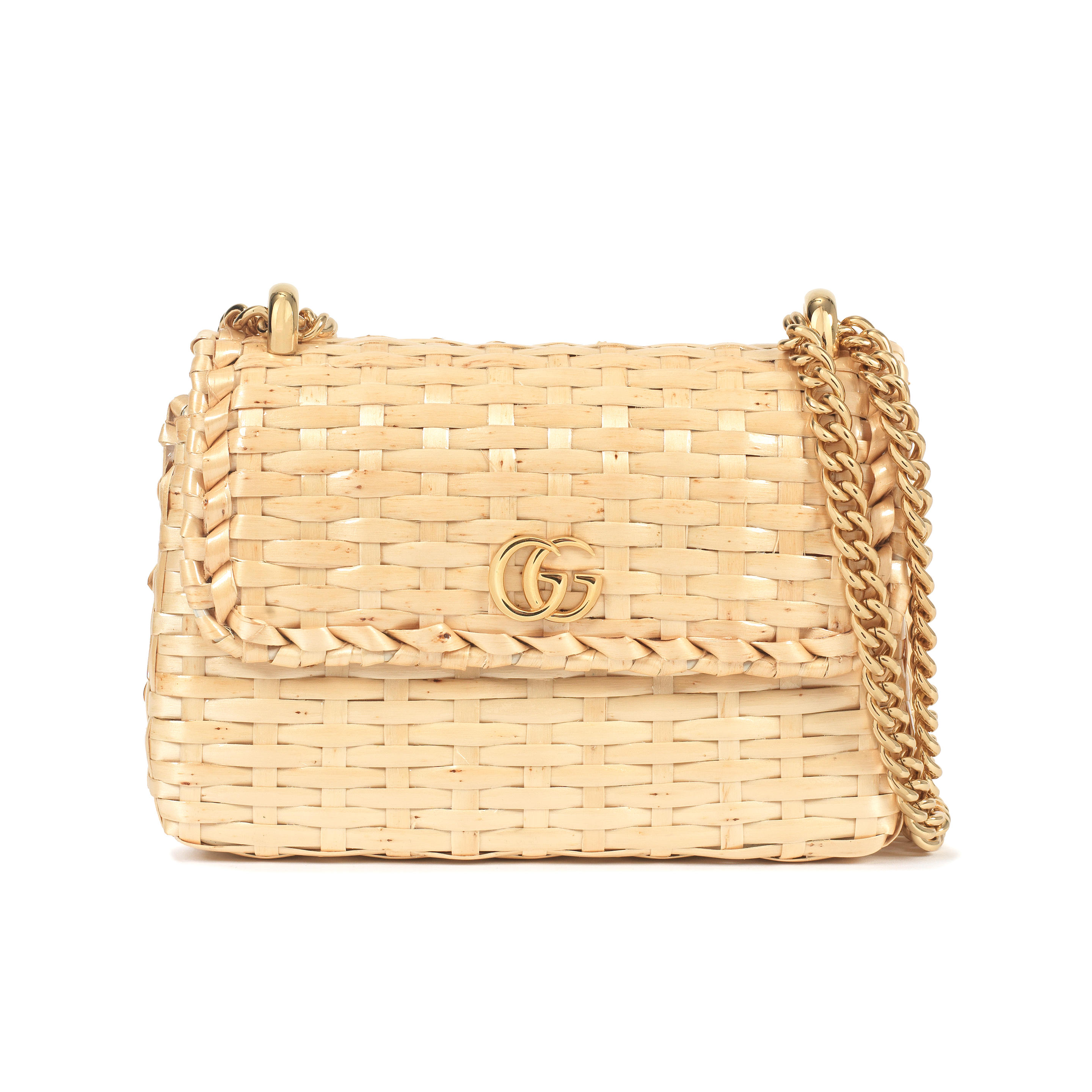 Appraisal: GUCCI A GLAZED WICKER CESTINO MINI BAG c Woven glazed