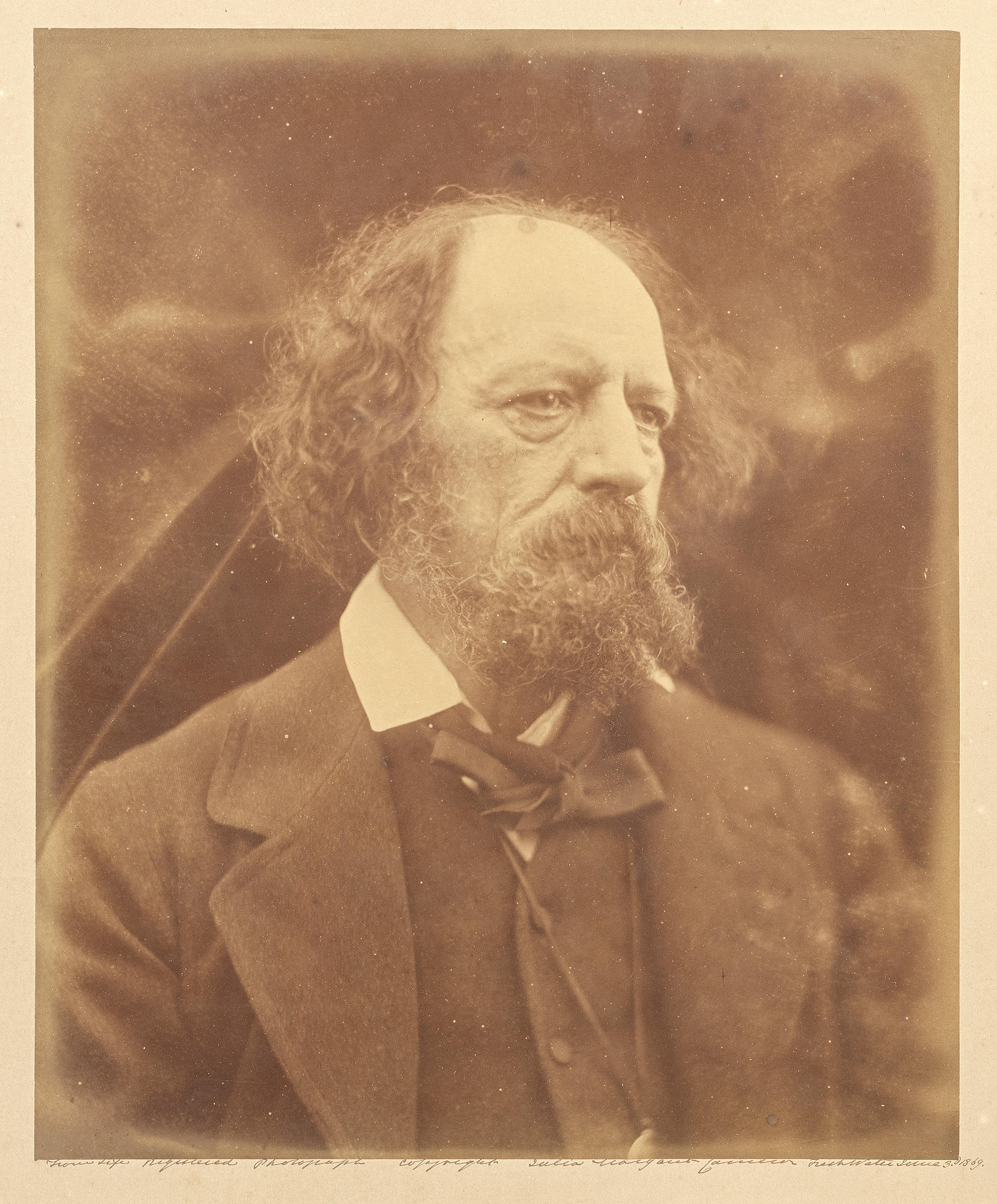 Appraisal: PHOTOGRAPHY - JULIA MARGARET CAMERON Portrait photograph of Alfred Lord