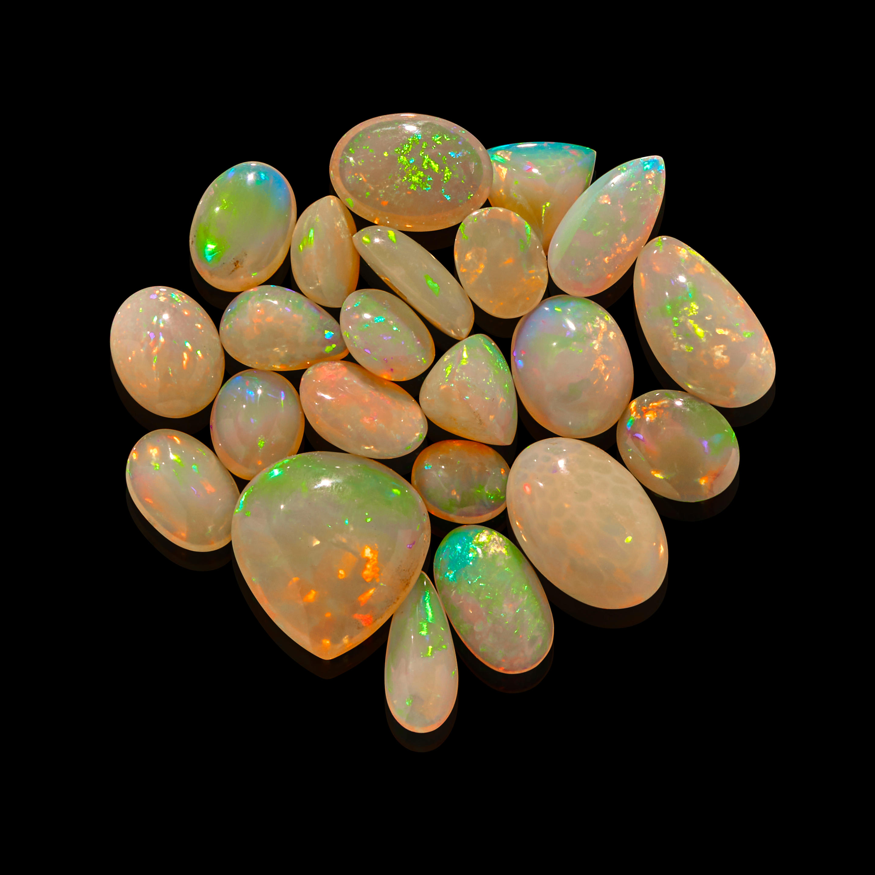 Appraisal: GROUP OF OPAL CABOCHONS Ethiopia A parcel of crystal opals