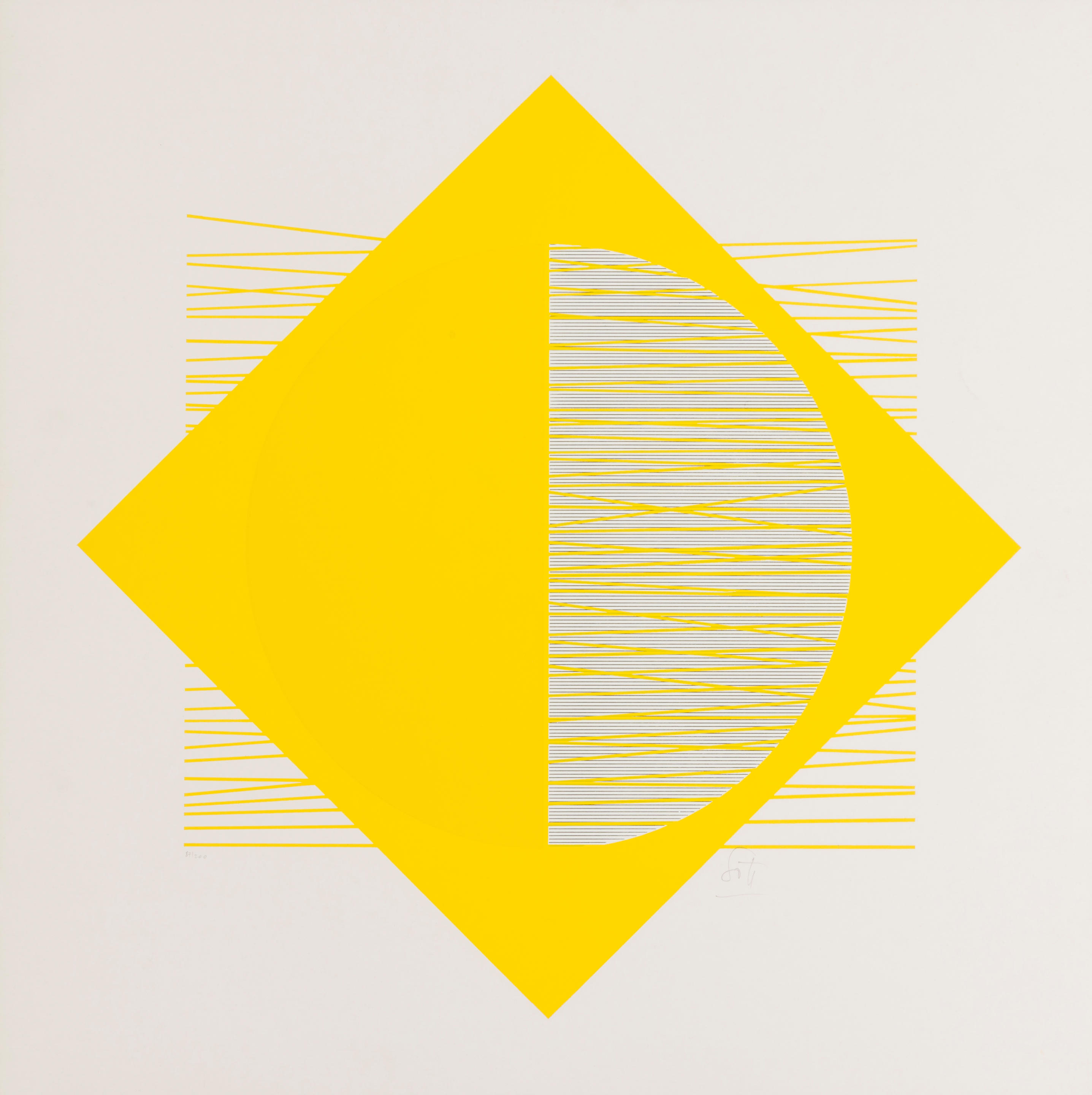 Appraisal: JES S RAFAEL SOTO - Composition jaune S rigraphie en