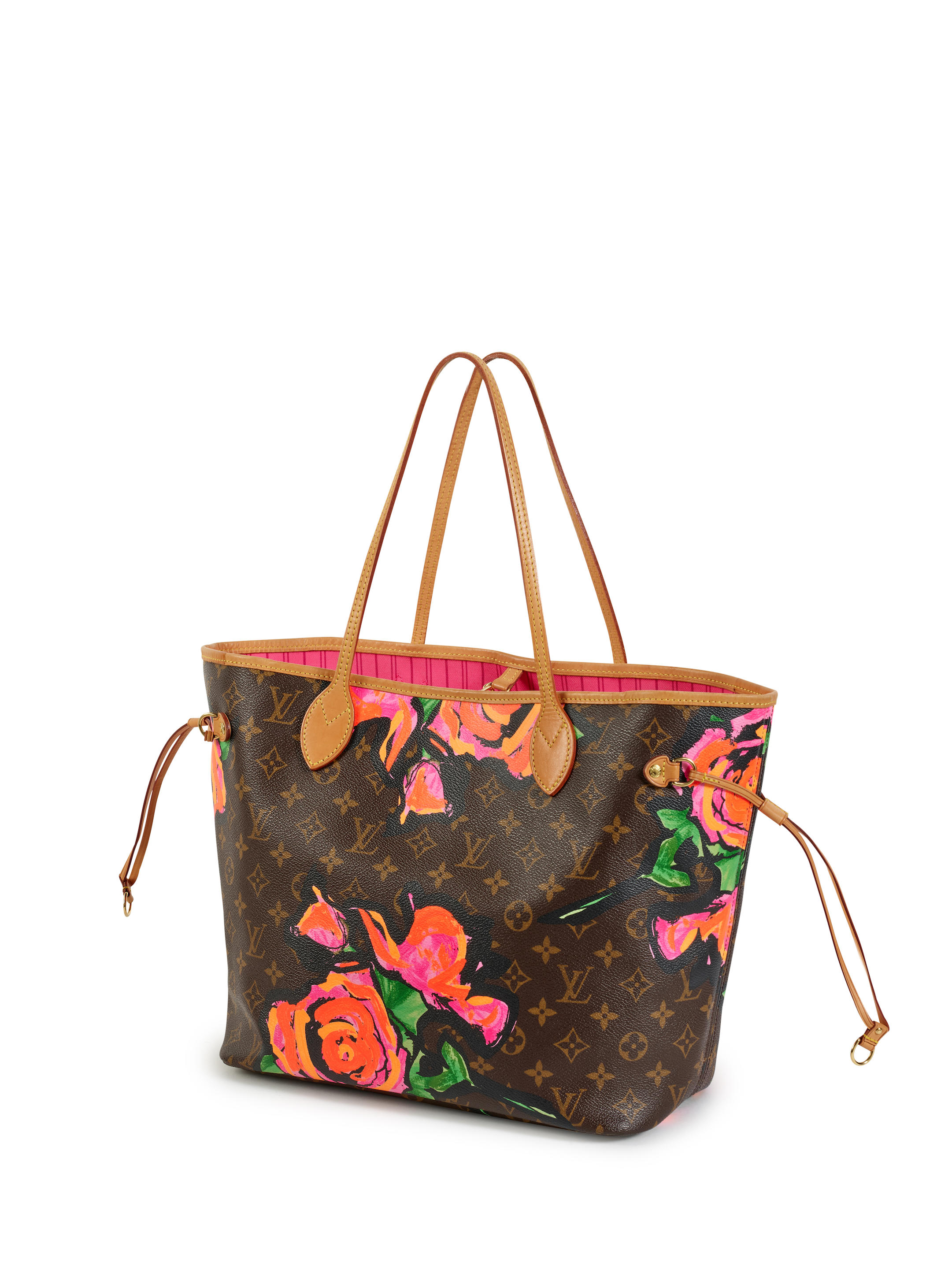 Appraisal: LOUIS VUITTON MONOGRAM STEPHEN SPROUSE ROSES NEVERFULL MM TOTE BAG