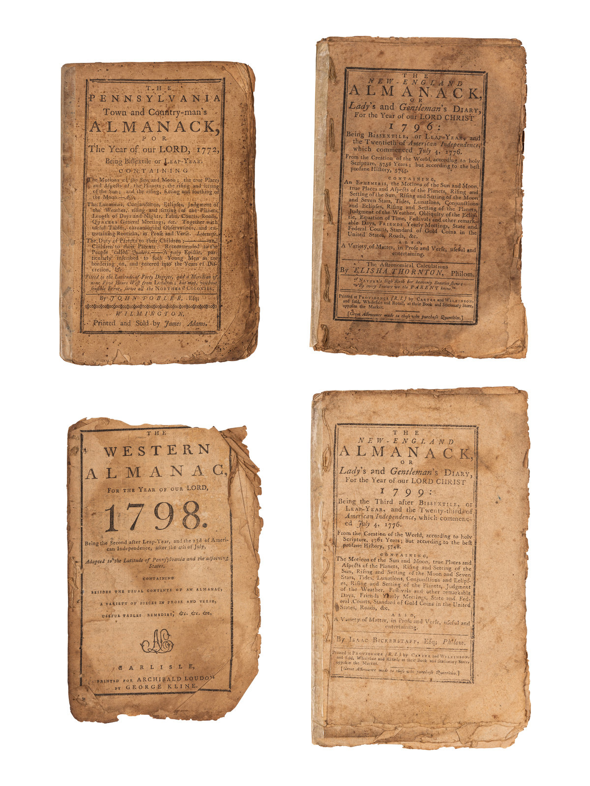 Appraisal: ALMANACS - CARLISLE PROVIDENCE WILMINGTON A group of almanacs published