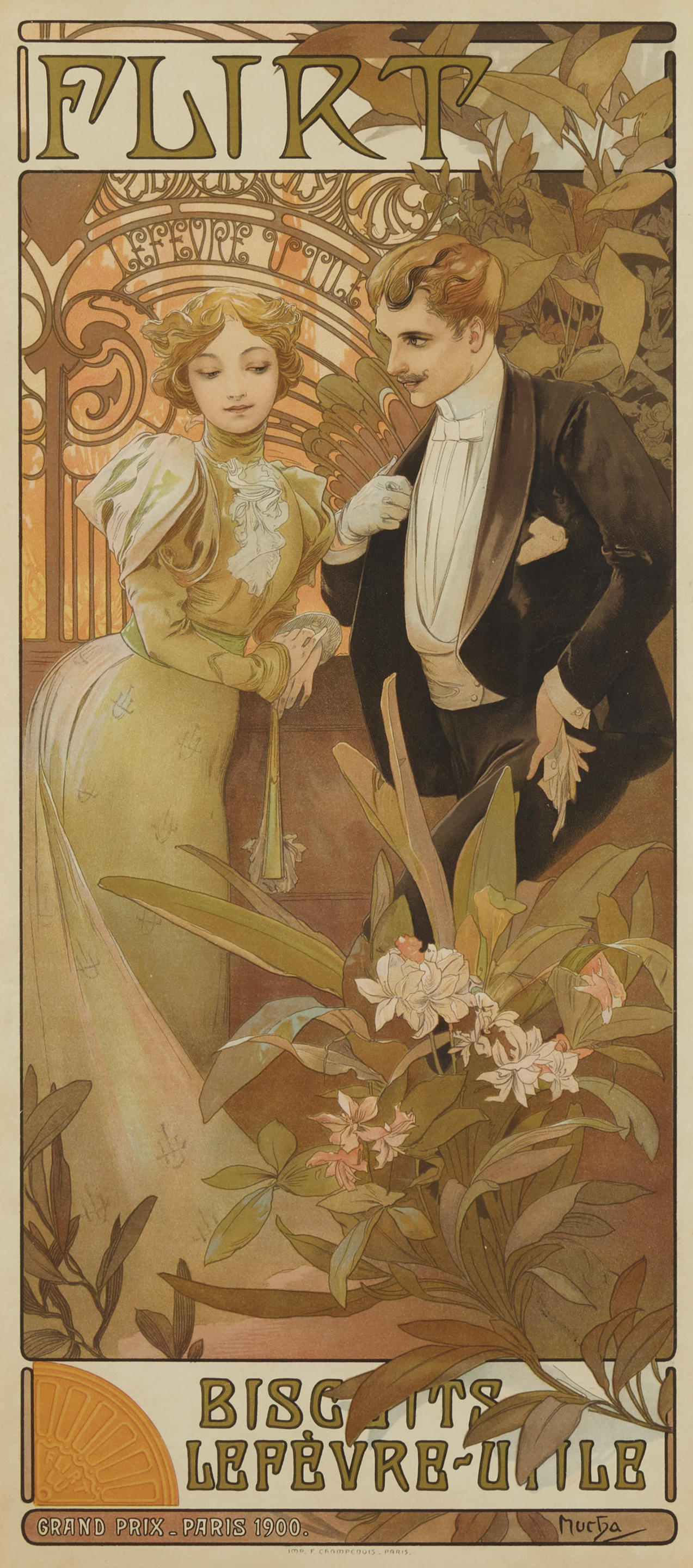 Appraisal: ALPHONSE MUCHA - Flirt Biscuits Rennert Weill c Lithographic poster