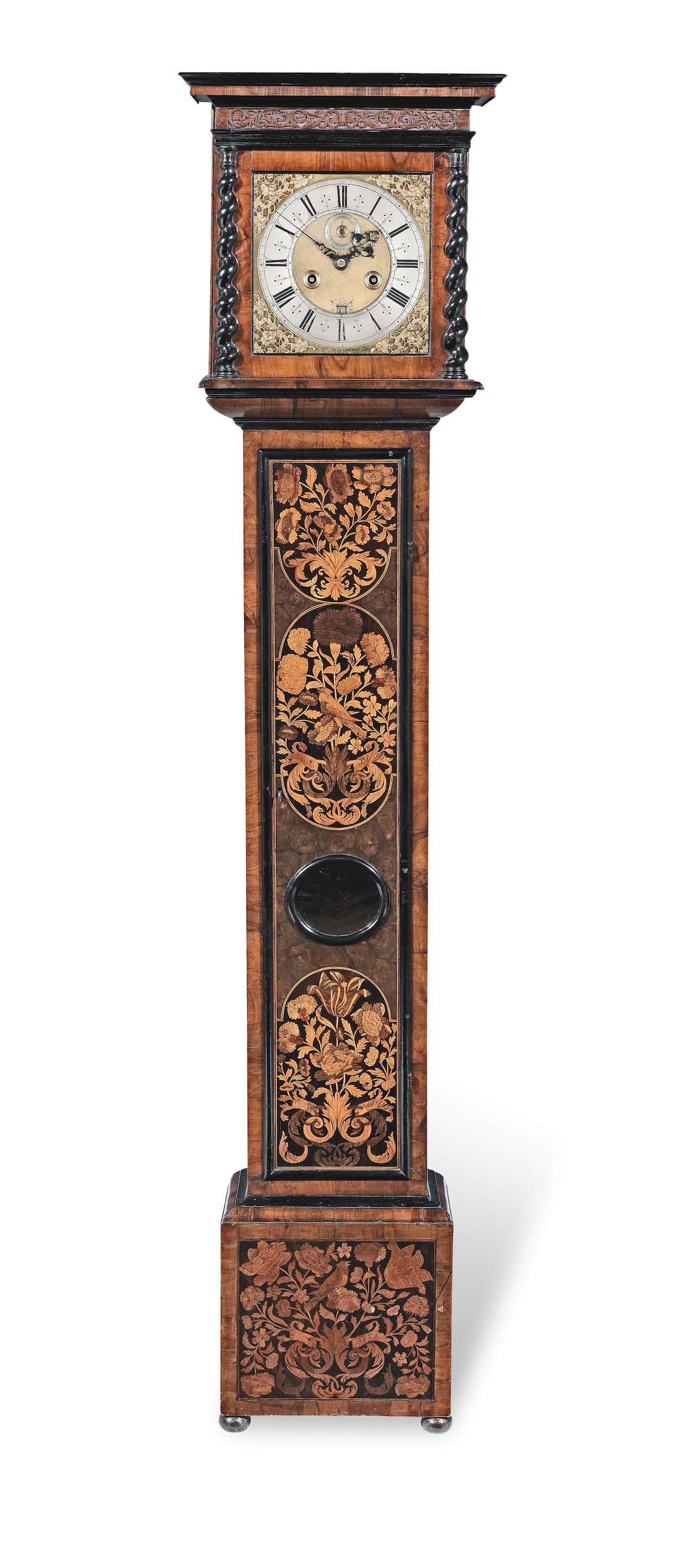 Appraisal: A FINE LATE TH CENTURY OLIVEWOOD MARQUETRY EIGHT DAY LONGCASE