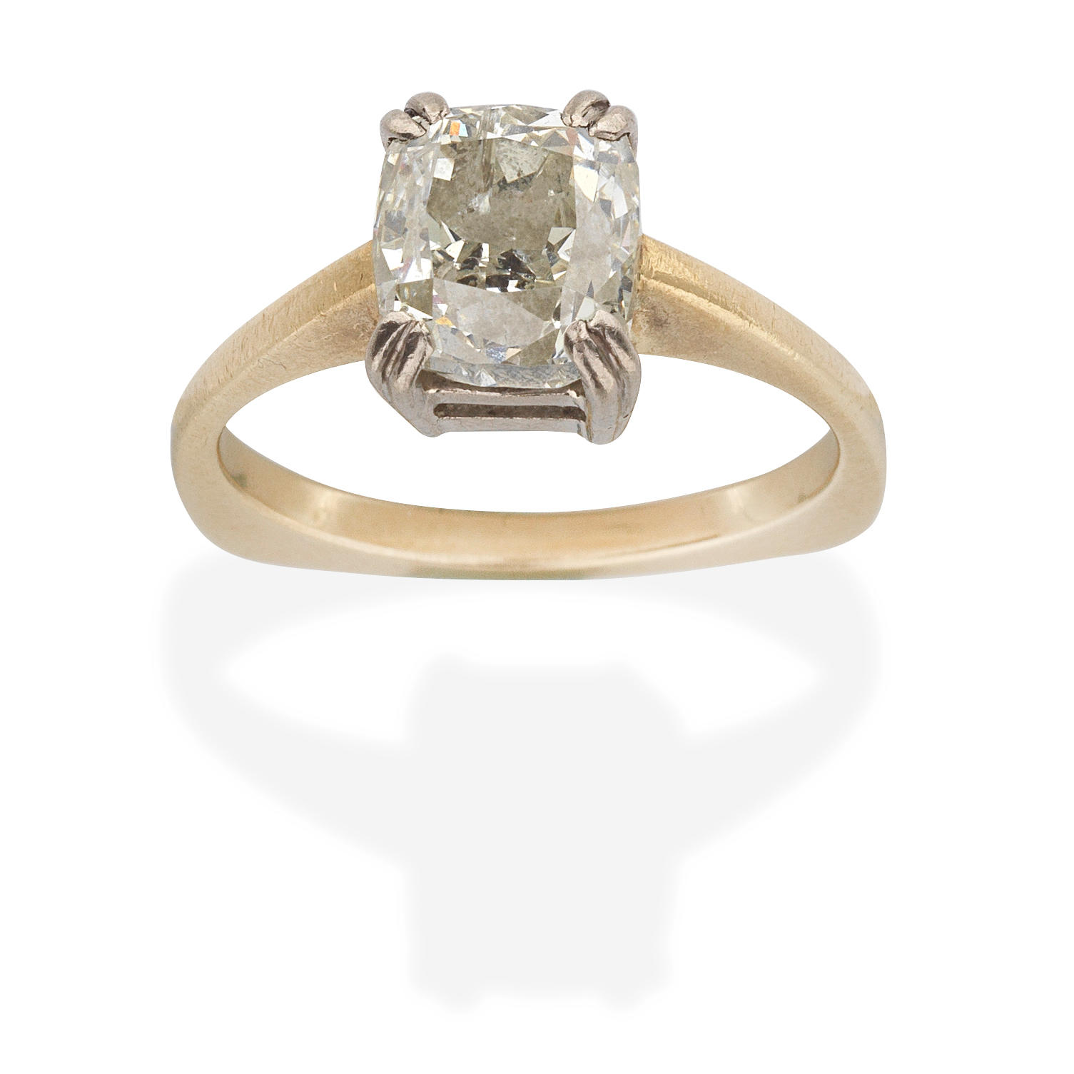 Appraisal: DIAMOND SINGLE-STONE RING Cushion-shaped diamond diamond very approx ct ring