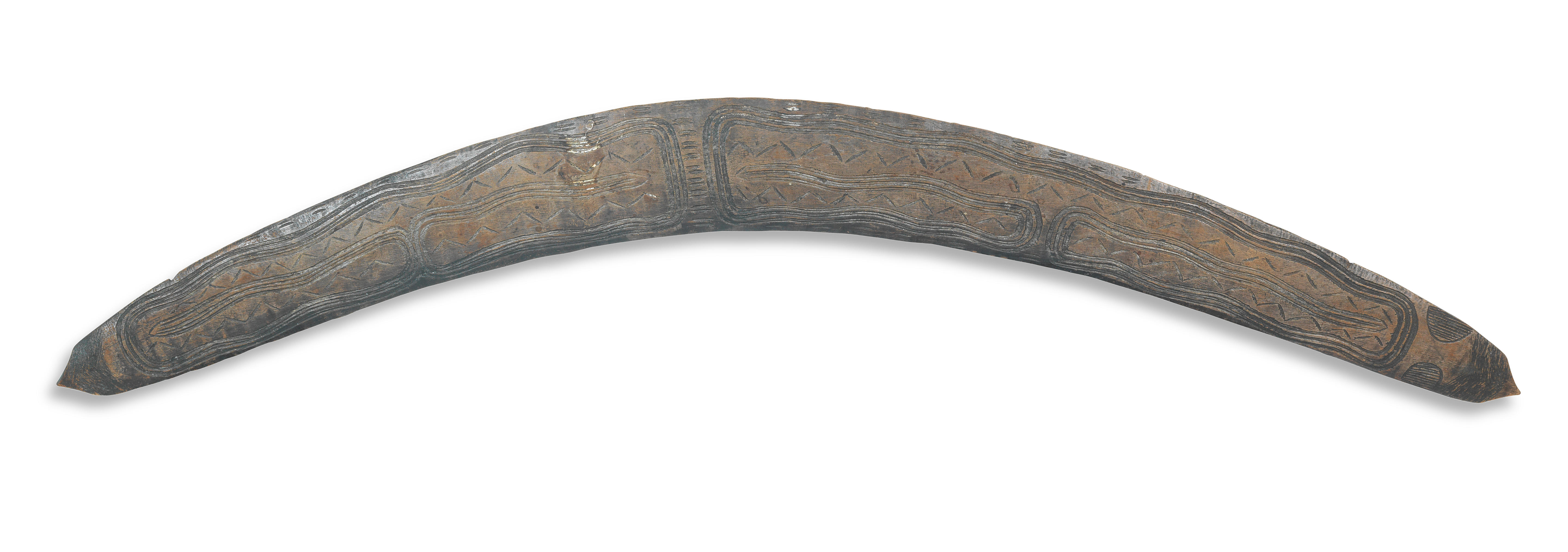 Appraisal: A BOOMERANG QUEENSLAND TH CENTURY Carved and engraved wood cm