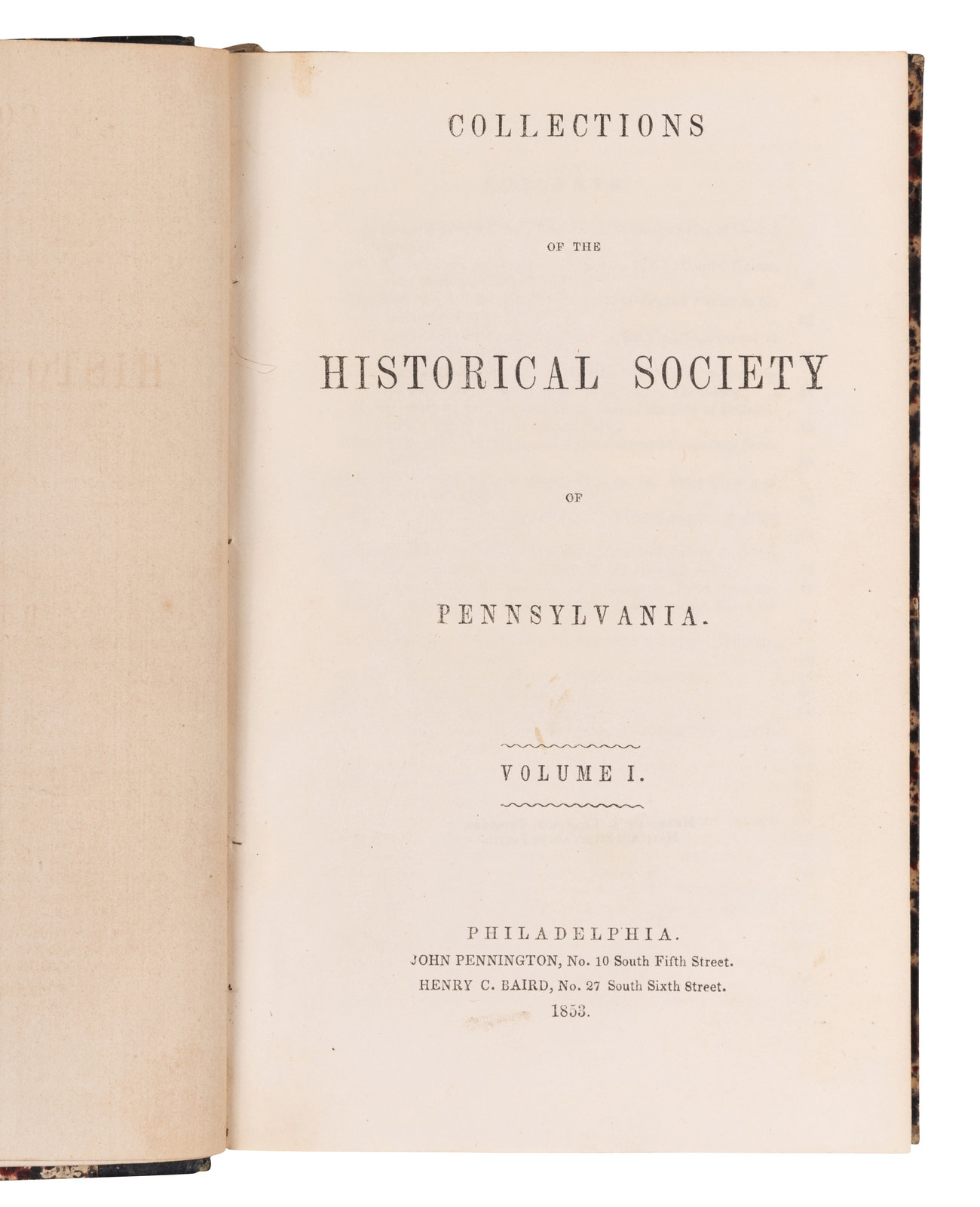 Appraisal: PENNSYLVANIA Memoirs of the Historical Society of Pennsylvania Philadelphia McCarty