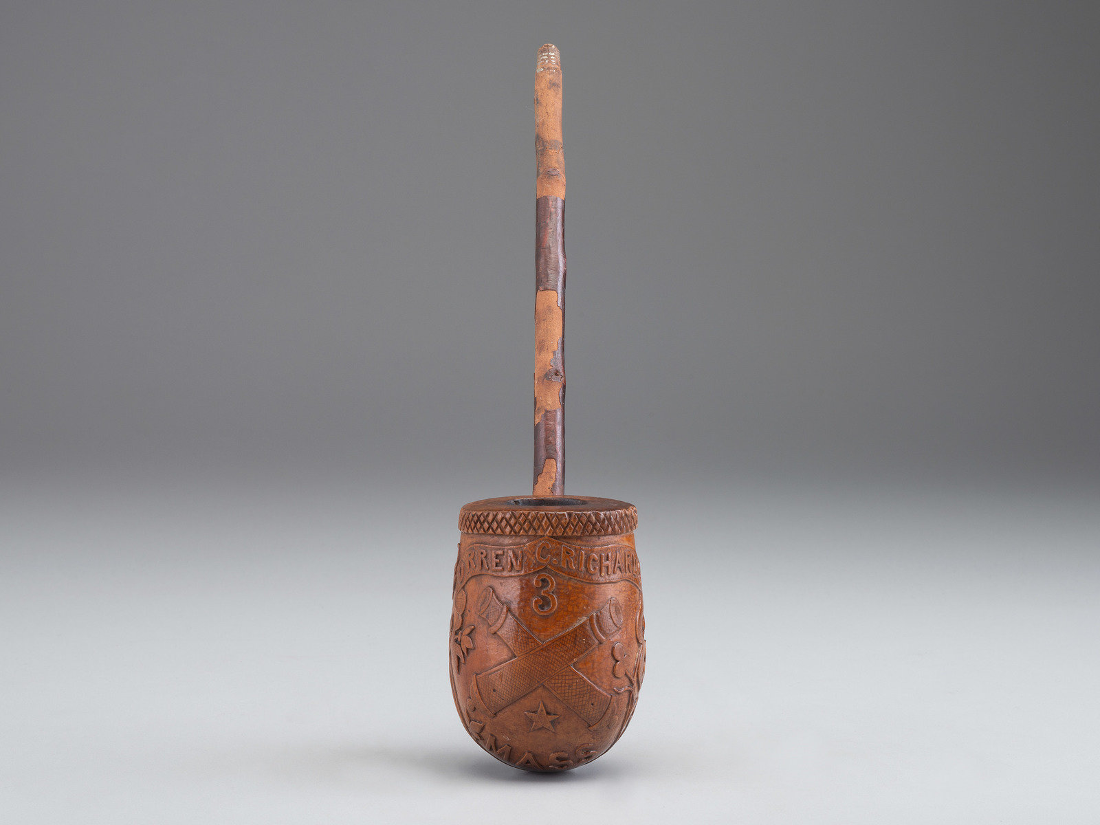 Appraisal: CIVIL WAR Folk art carved pipe identified to Orren Clark