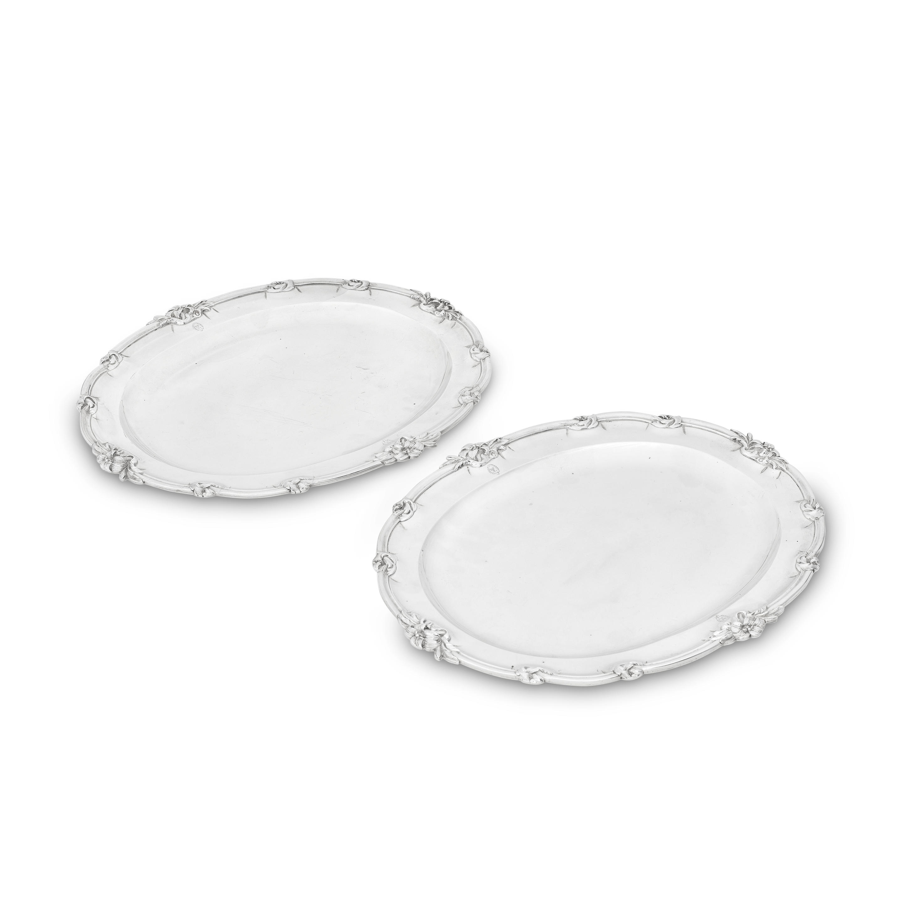 Appraisal: A PAIR OF EARLY VICTORIAN SILVER MEAT DISHES PLATTERS William