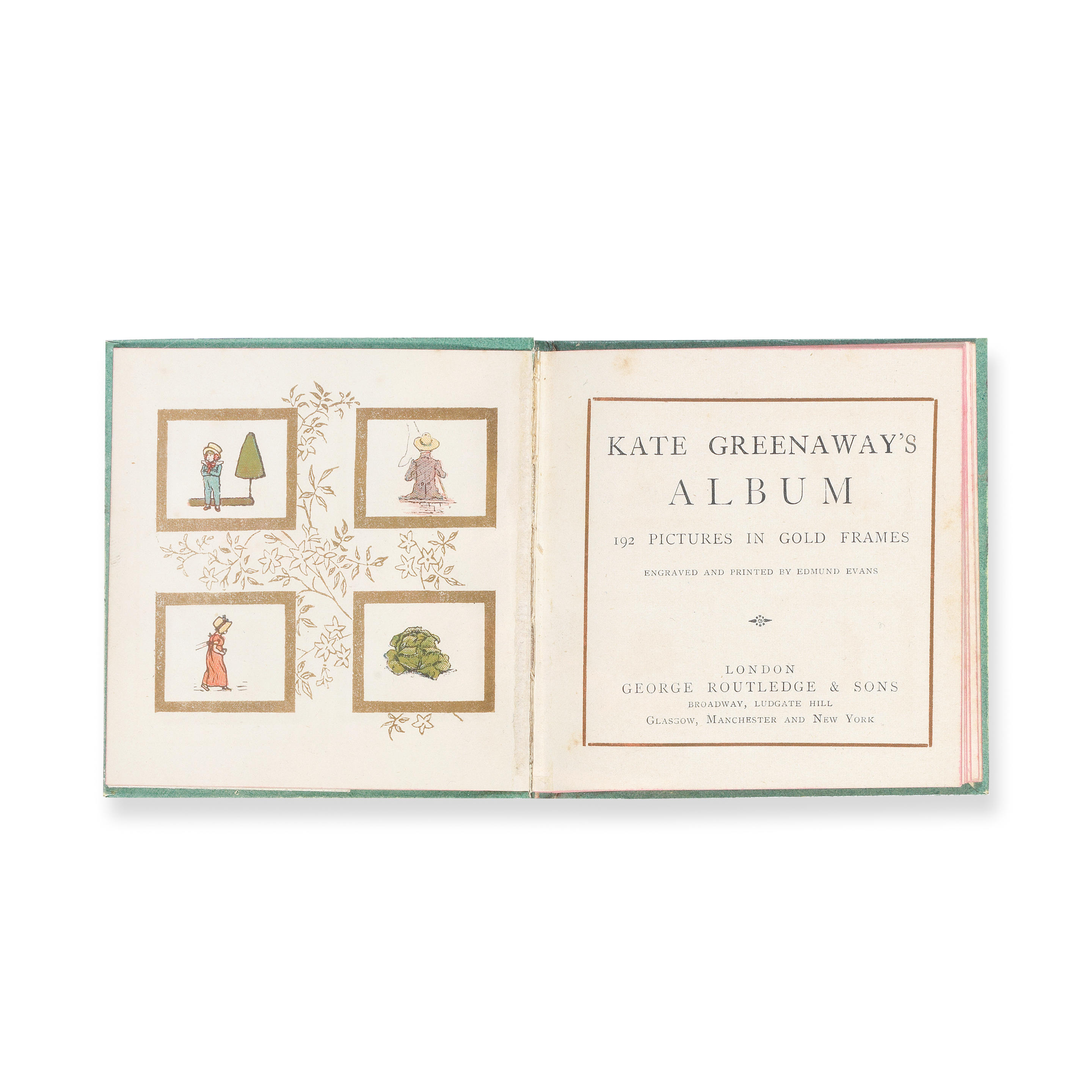 Appraisal: GREENAWAY KATE Kate Greenaway's Album Pictures in Gold Frames Engraved