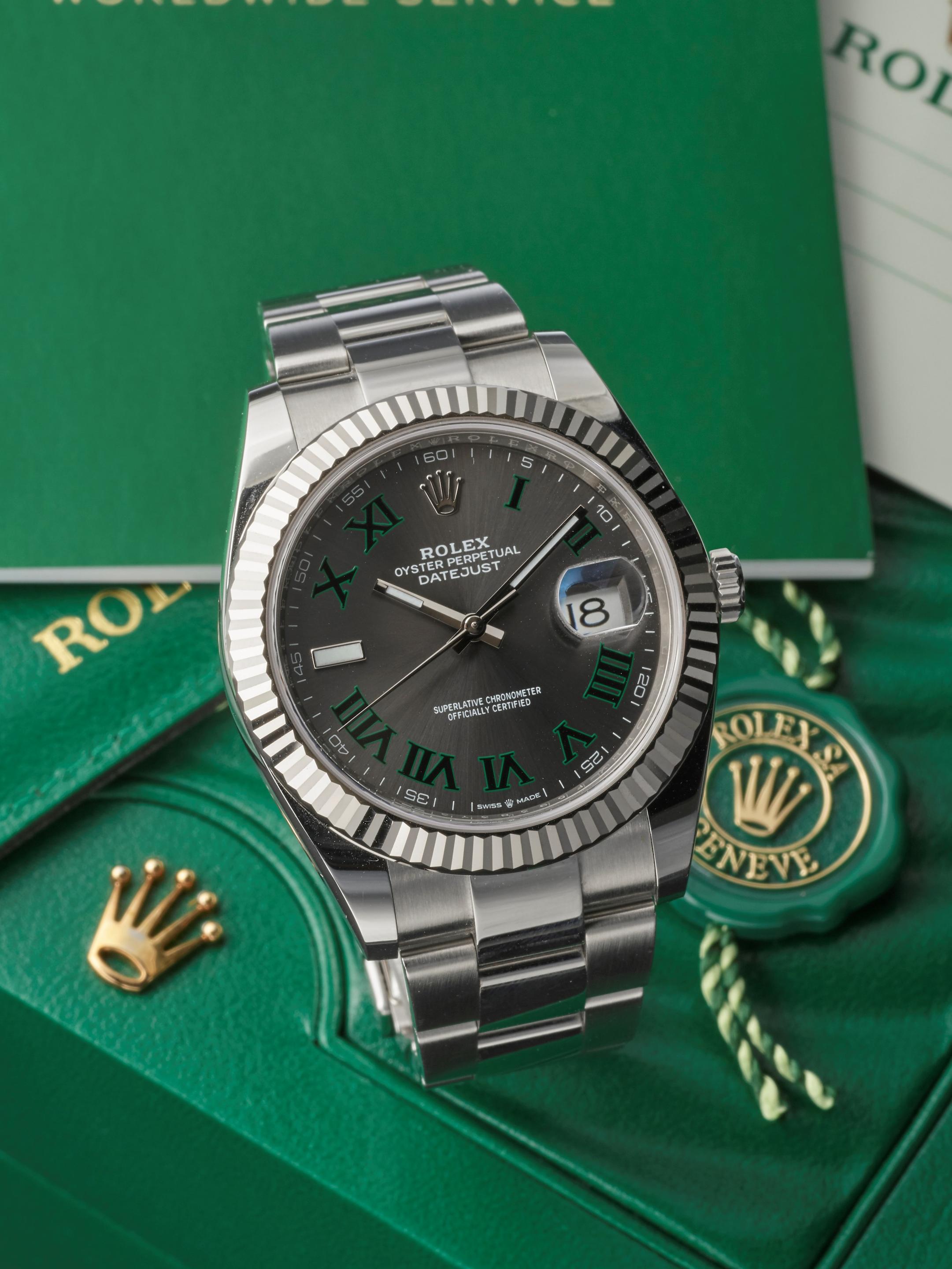 Appraisal: ROLEX DATEJUST - WIMBLEDON REF A STAINLESS STEEL AND WHITE