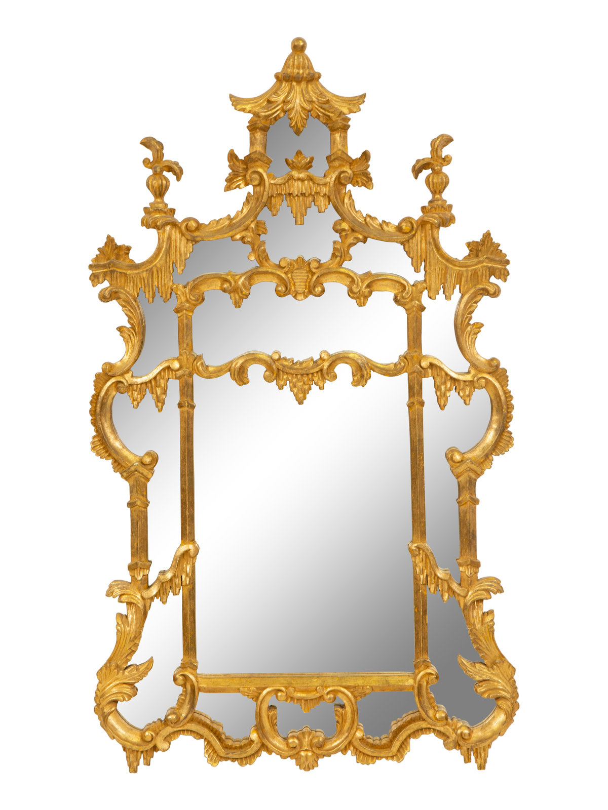 Appraisal: A Chinese Chippendale Style Giltwood Mirror Italian th Century Height