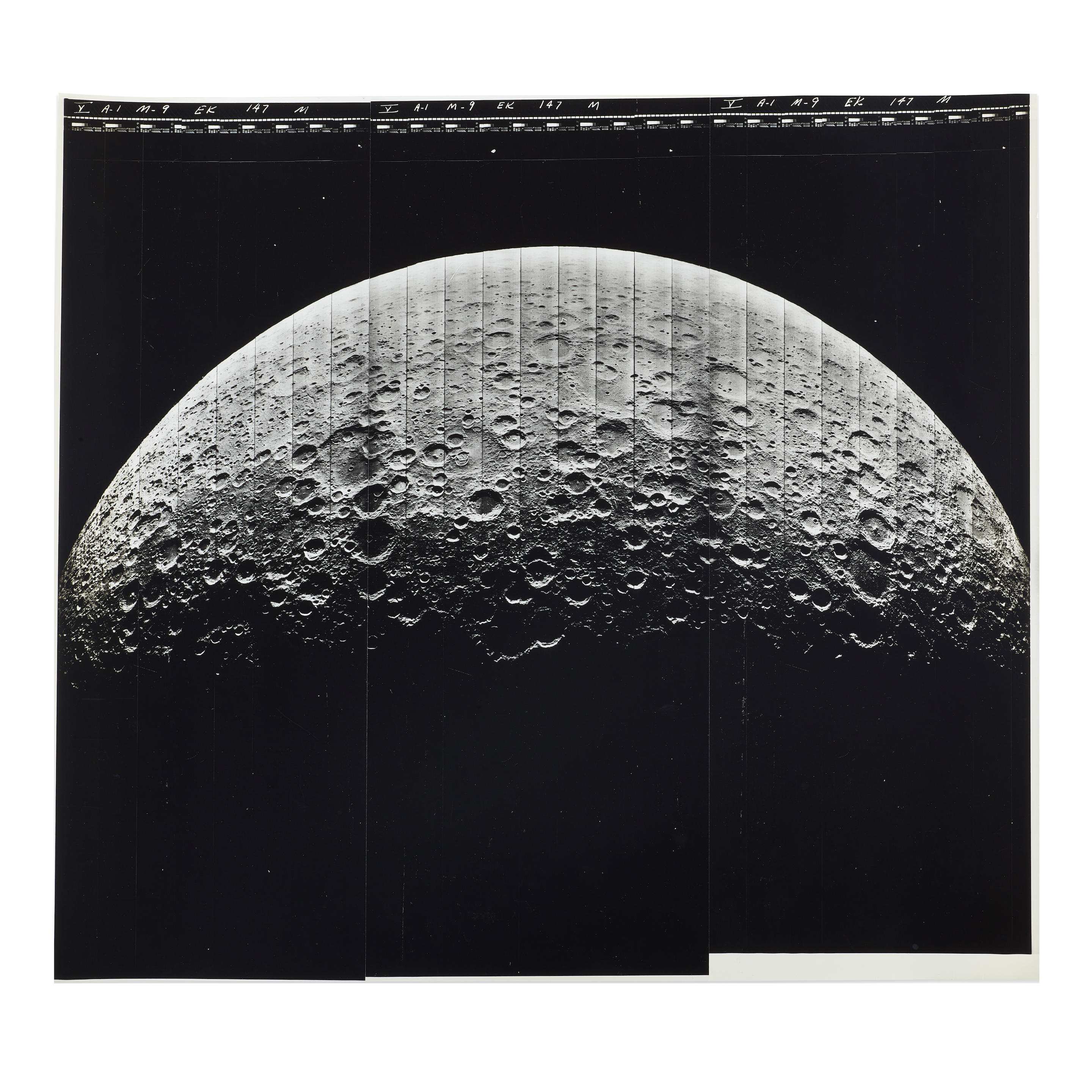 Appraisal: LUNAR ORBITER V -SHEET VIEW OF THE MOON Vintage silver