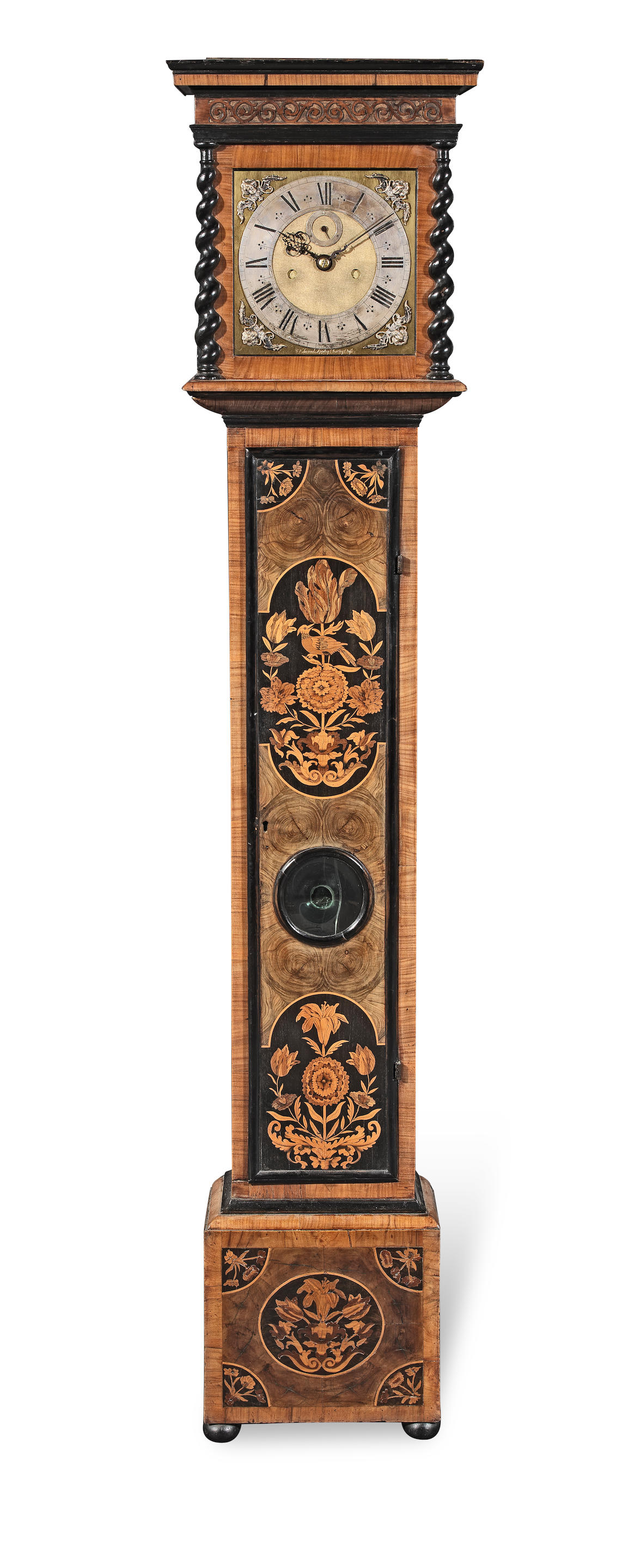 Appraisal: A GOOD LATE TH CENTURY WALNUT MARQUETRY-INLAID AND LABURNUM OYSTER-VENEERED