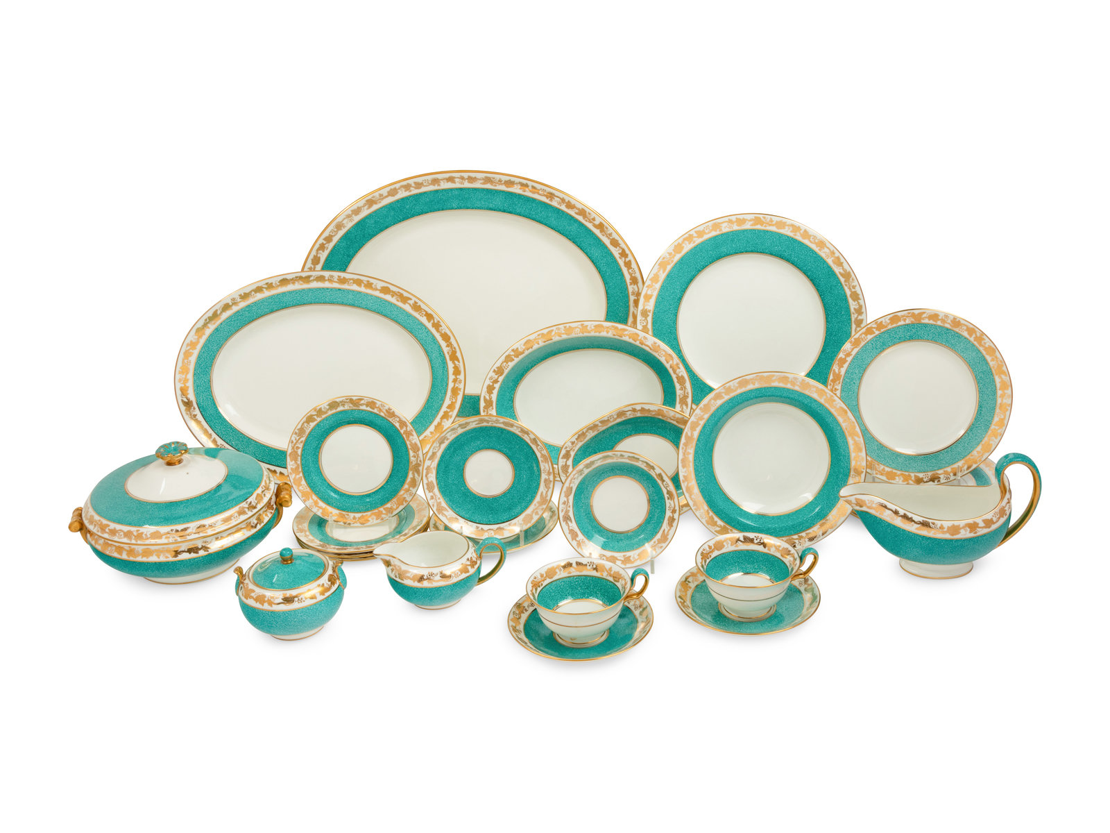 Appraisal: A Wedgwood Porcelain Dinner Service Ulander Powder Turquoise pattern comprising