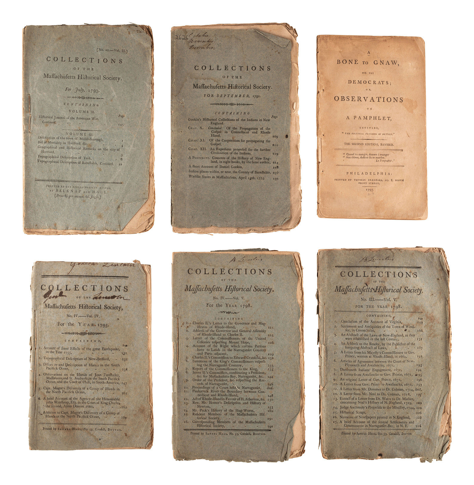 Appraisal: POLITICS Six issues Collections of the Massachusetts Historical Society including