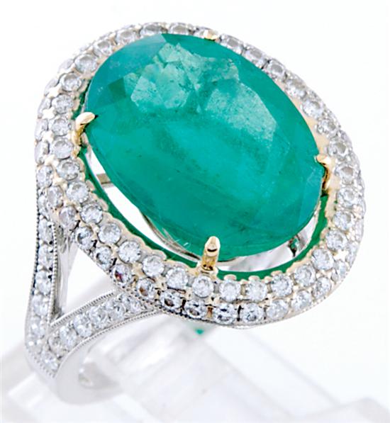 Appraisal: Colombian emerald and diamond ring emerald ct and one hundred