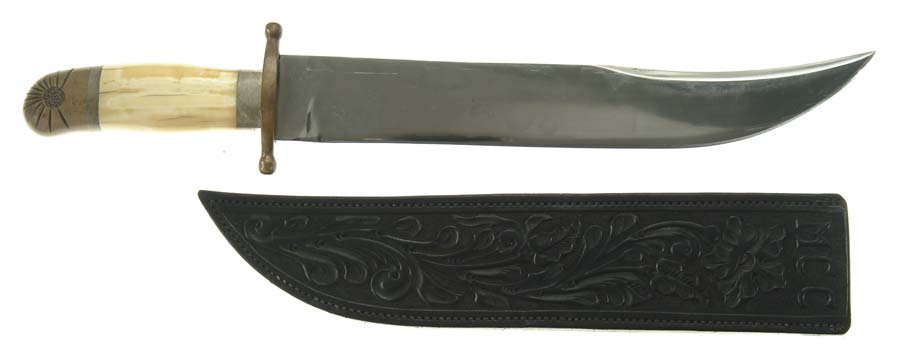 Appraisal: BOWIE KNIFE WITH SHEATH - clip point blade with an