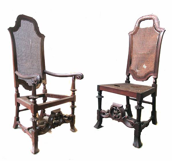 Appraisal: A Renaissance Revival armchair together with two side chairs losses