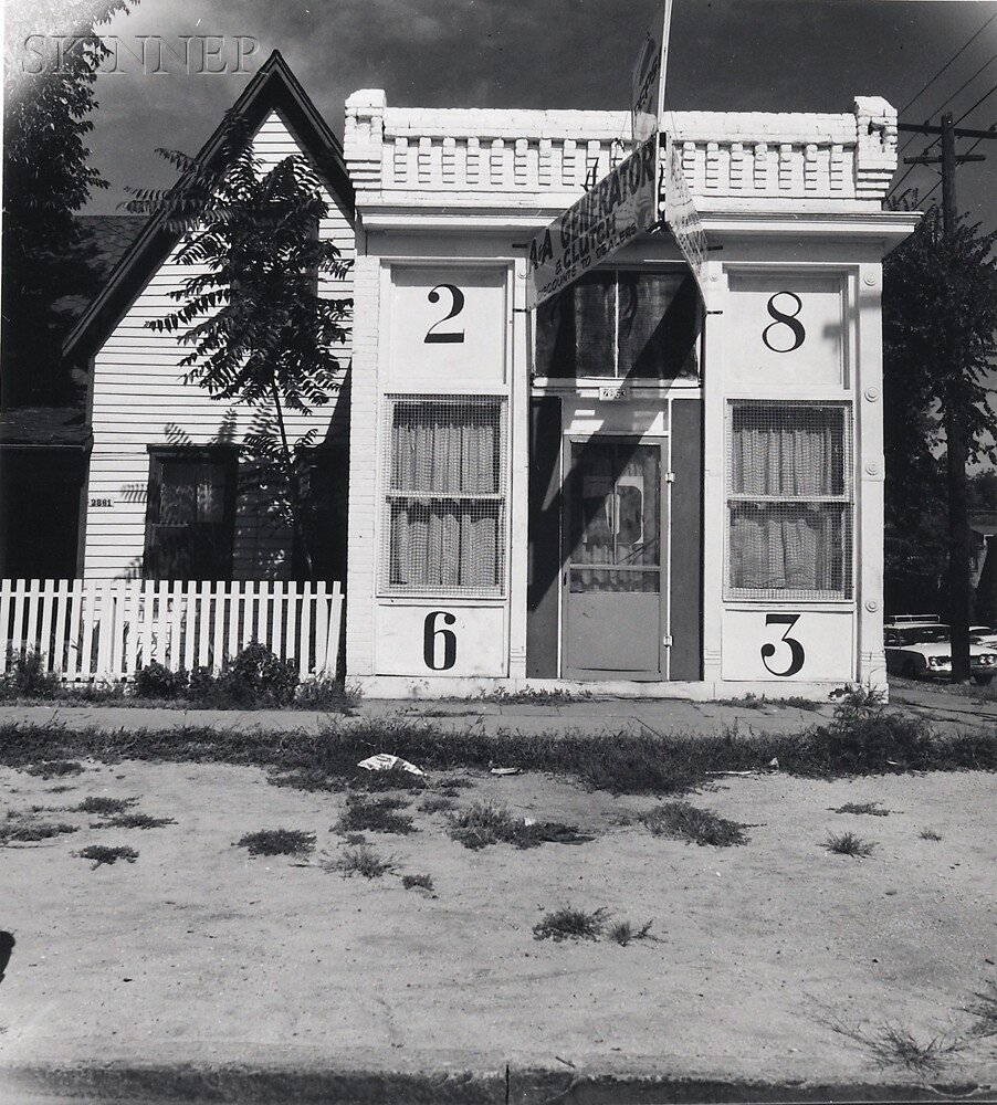 Appraisal: Walker Evans American - Two Photographs Facade of House with