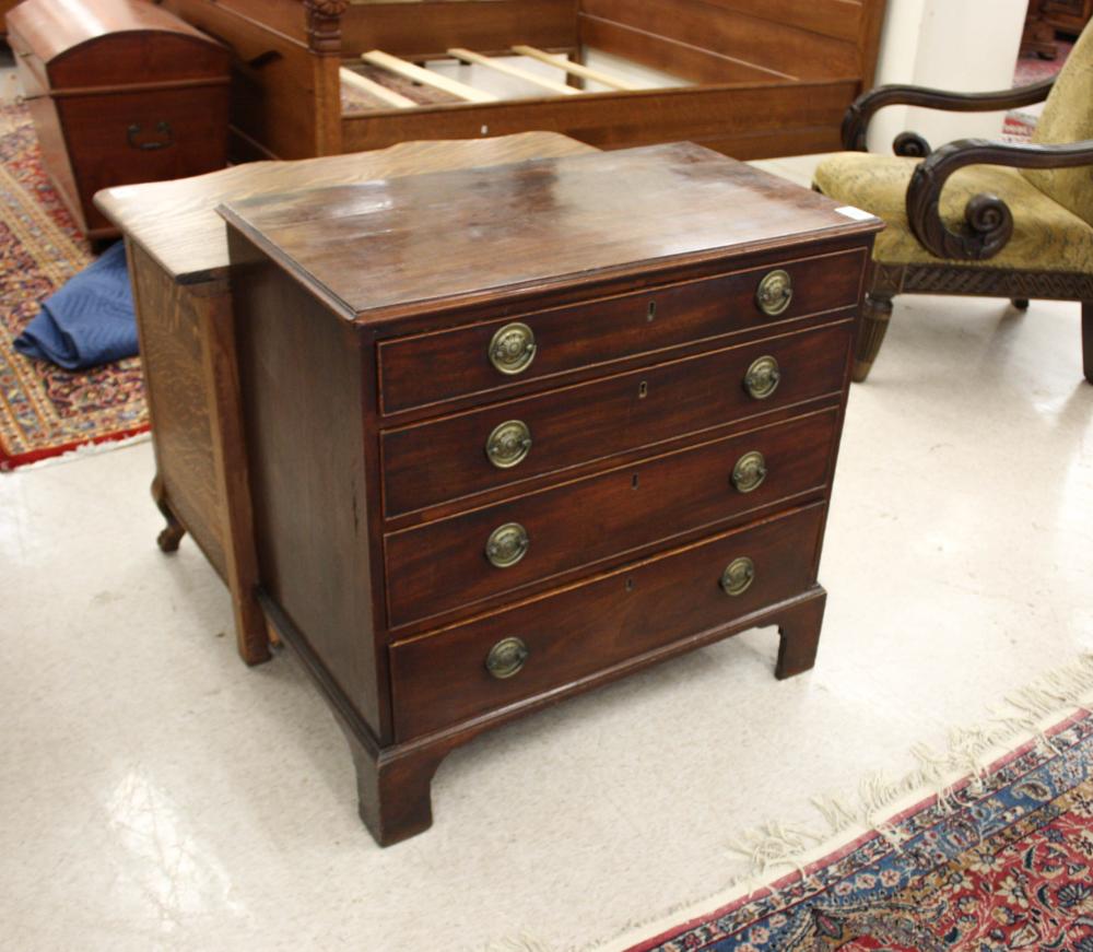 Appraisal: GEORGIAN MAHOGANY BACHELOR'S CHEST English late th early th century