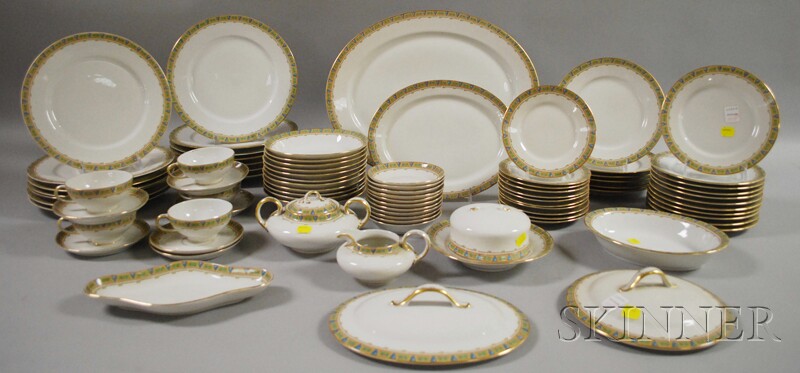 Appraisal: Wm Guerin Co Limoges Transfer-decorated Porcelain Partial Dinner Set