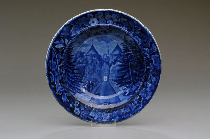 Appraisal: LAGRANGE THE RESIDENCE OF THE MARQUIS LAFAYETTE DARK- BLUE STAFFORDSHIRE