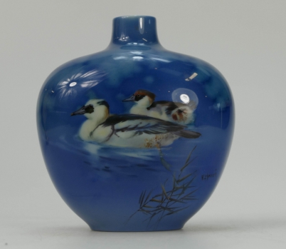 Appraisal: Royal Doulton Titanian small vase hand painted with pair Pochard